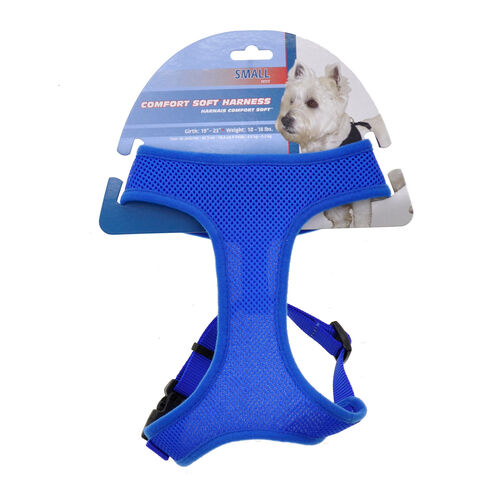 Comfort Soft Adjustable Dog Harness - Blue