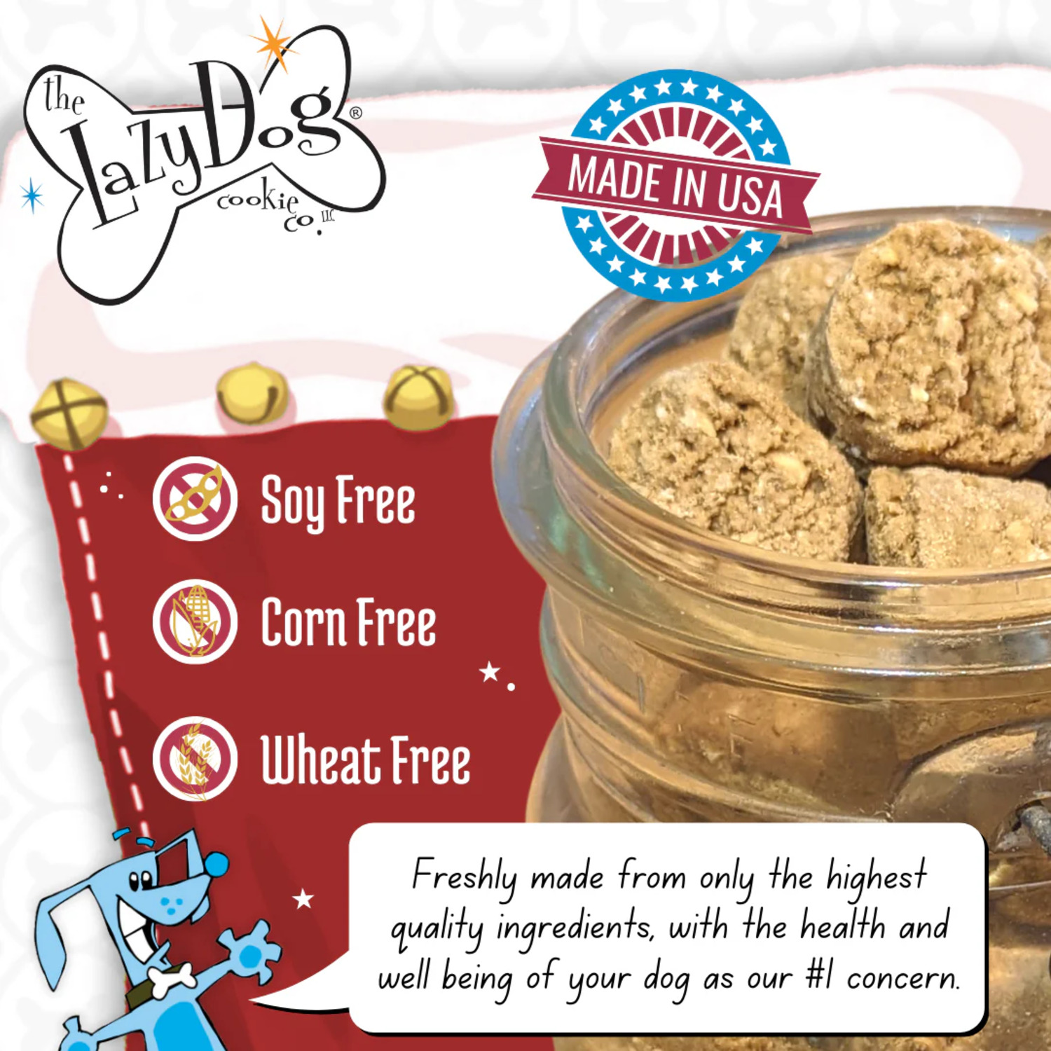 Lazy Dog Cookie Co Vanilla Shortbread Holiday Mutt Mallows Soft Baked Dog Treats