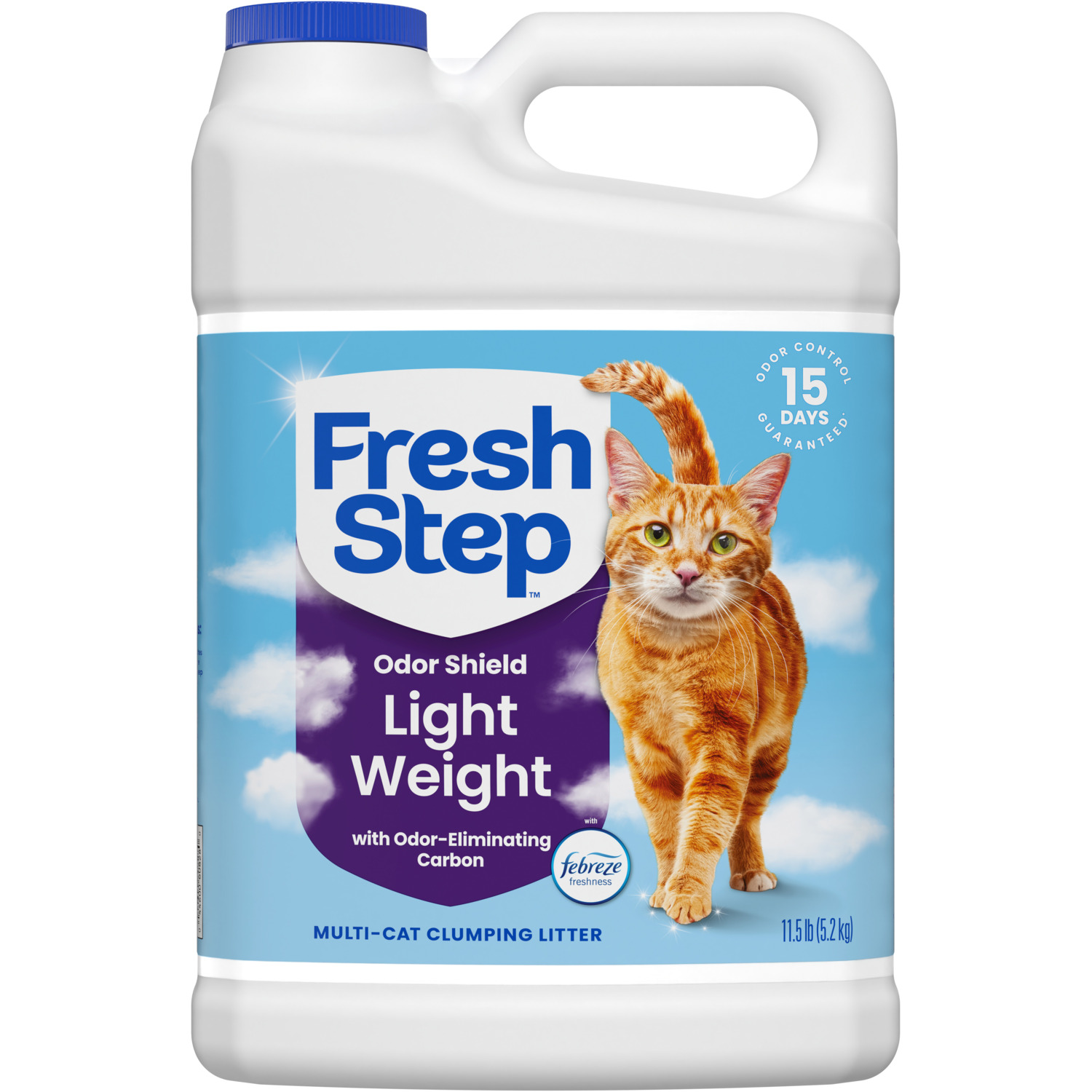 Fresh Step Odor Shield Light Weight Multi-Cat Clumping Cat Litter With Febreze Freshnees, 11.5-Lb