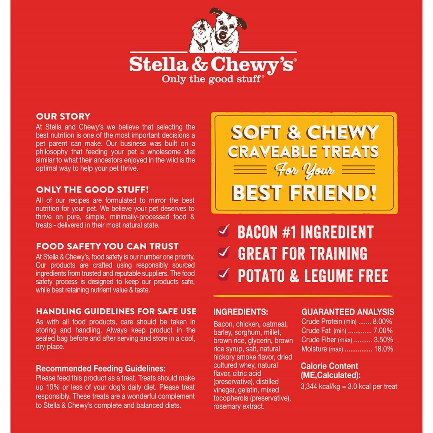 Stella & Chewy's Crav'n Bac'n Bites Bacon & Chicken Recipe Dog Treats, 8.25-Oz Bag
