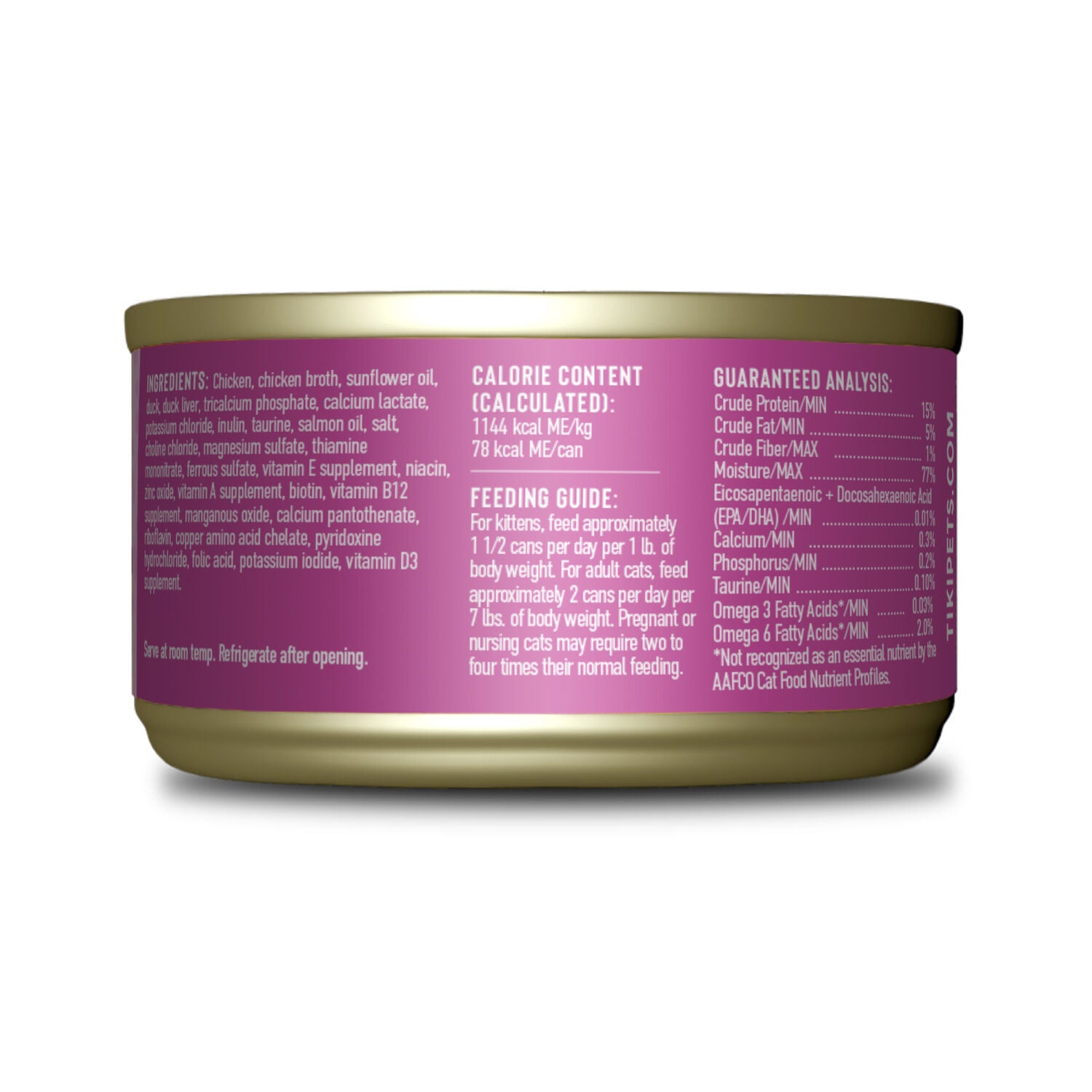 Tiki Cat Baby Wet Kitten Food, Chicken Duck & Duck Liver Shreds, 2.4-Oz Can