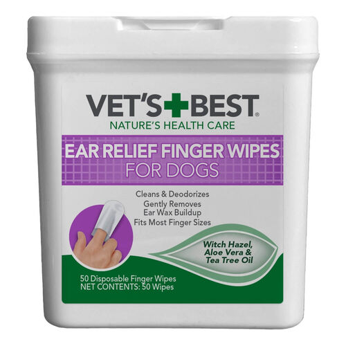 Vet’S Best Ear Relief Finger Wipes For Dogs, 50 Ct