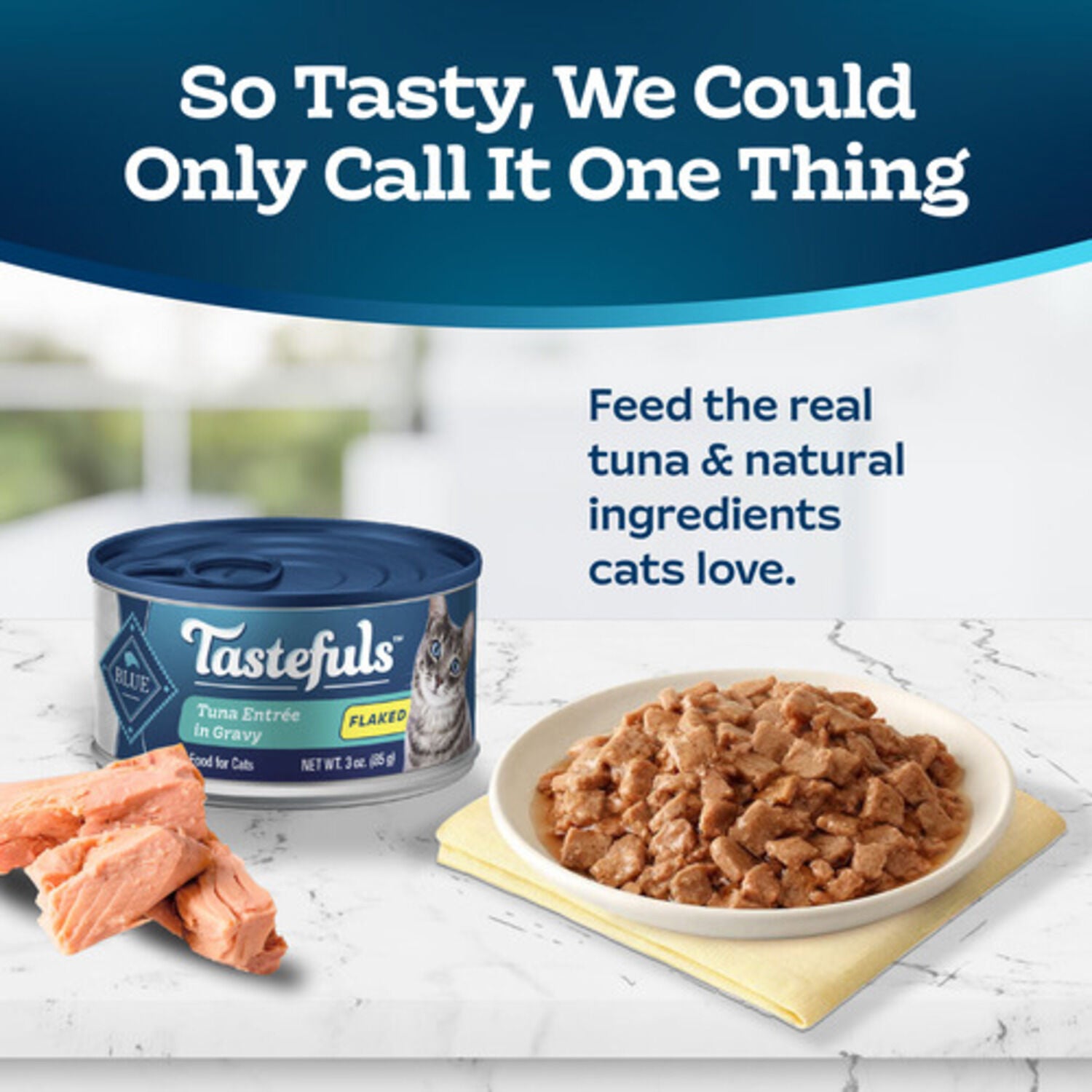 Blue Buffalo Tastefuls Natural Flaked Tuna Entree In Gravy Wet Cat Food, 3-Oz