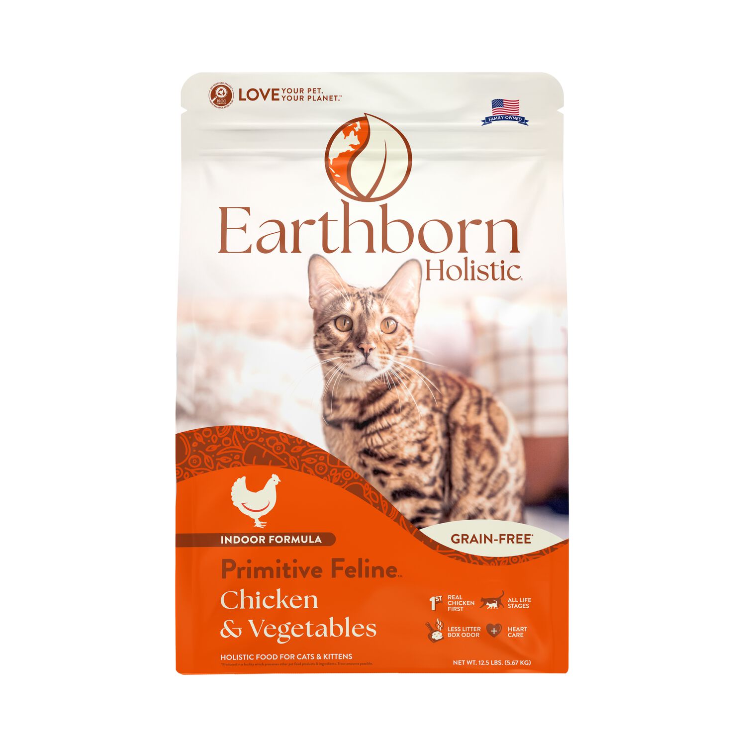 Earthborn Holistic Grain-Free Primitive Feline Indoor Formula Dry Cat Food, Chicken & Vegetables Recipe, 12.5-Lb