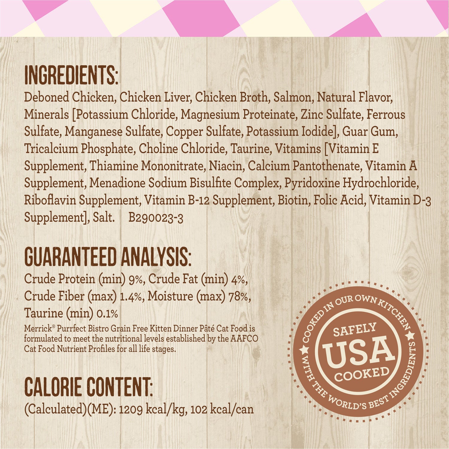 Merrick Purrfect Bistro Grain Free Premium Soft Canned Pate Chicken Wet Cat Food, Kitten Dinner Recipe, 3-Oz Can - Case Of 24