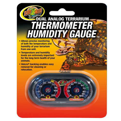 Dual Analog Terrarium Thermometer Humidity Gauge For Reptiles