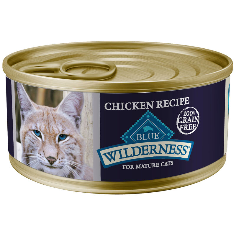 Blue Buffalo Wilderness Grain Free Chicken Recipe Wet Cat Food For Mature Cats, 5.5oz