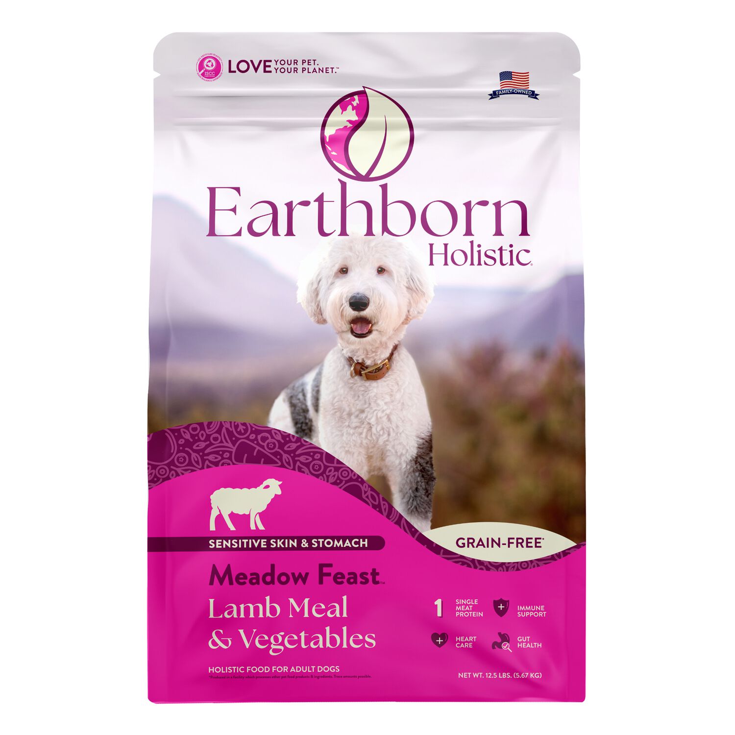 Earthborn Holistic Meadow Feast Grain-Free Dry Dog Food Lamb Meal & Vegetables 12.5-Lb Bag
