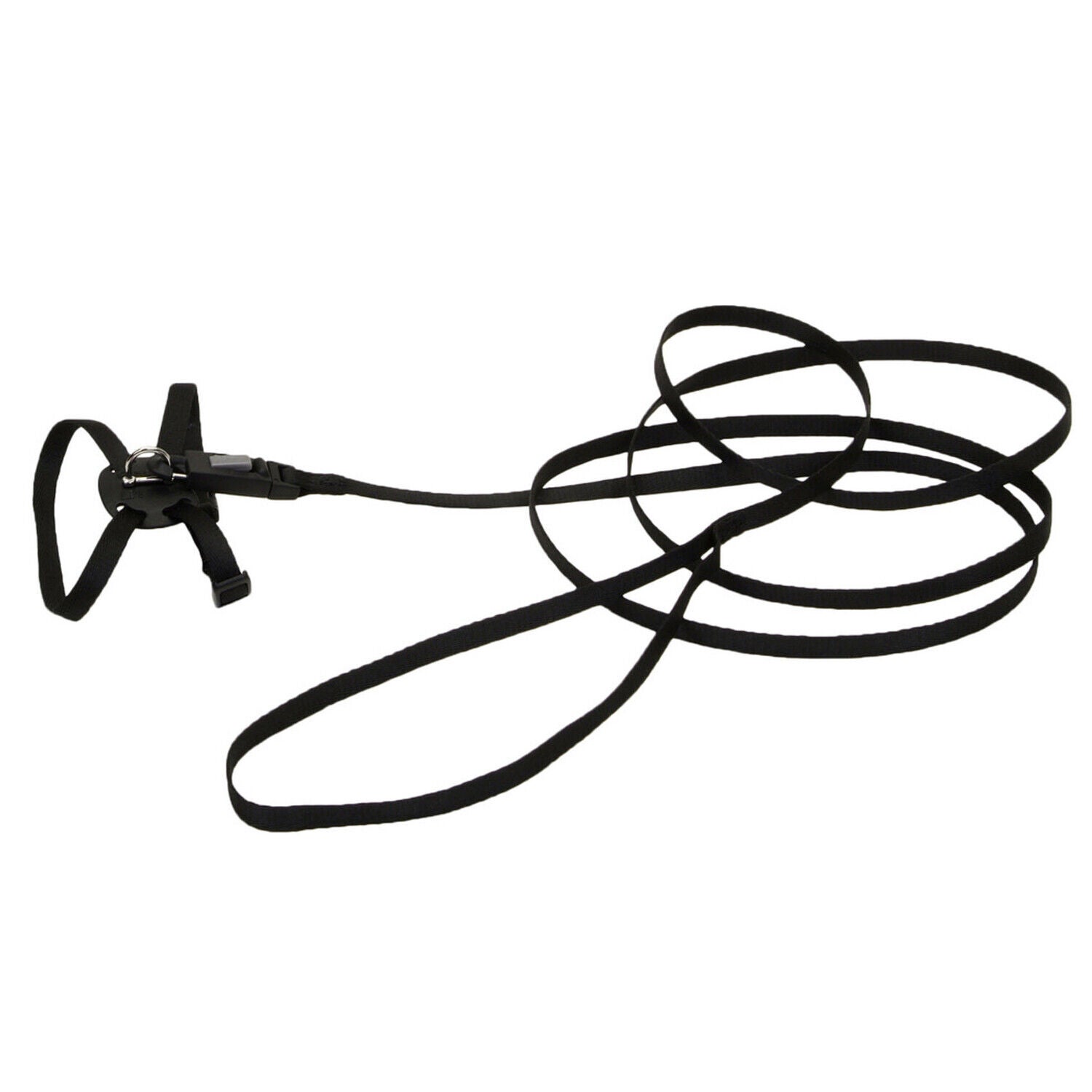 Coastal Li'l Pals&reg; Adjustable Kitten Harness And 6' Leash Combo, Black, X-Small - 5/16" X 06"-10"