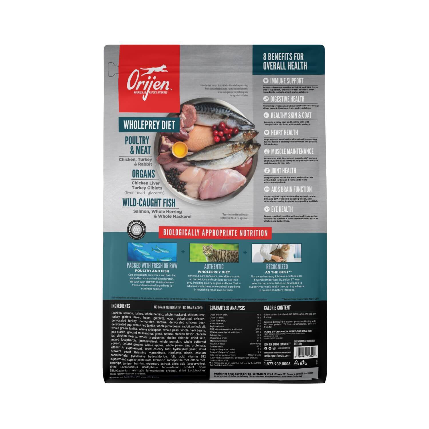 Orijen® Guardian 8 Grain Free High Protein Dry Cat Food 4lb Pet