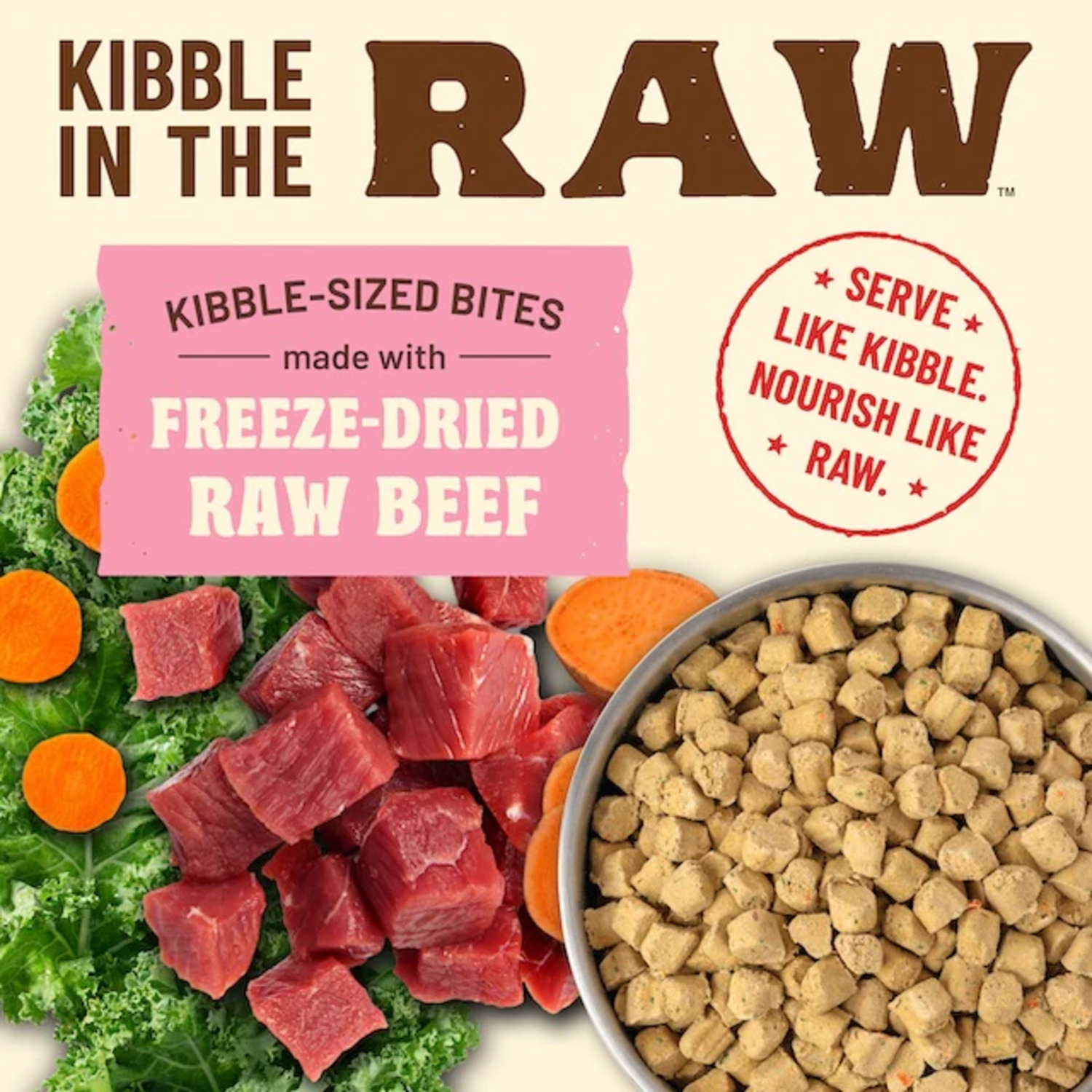 Primal Kibble In The Raw Beef Recipe Freeze-Dried Cat Food, 1.5-Lb