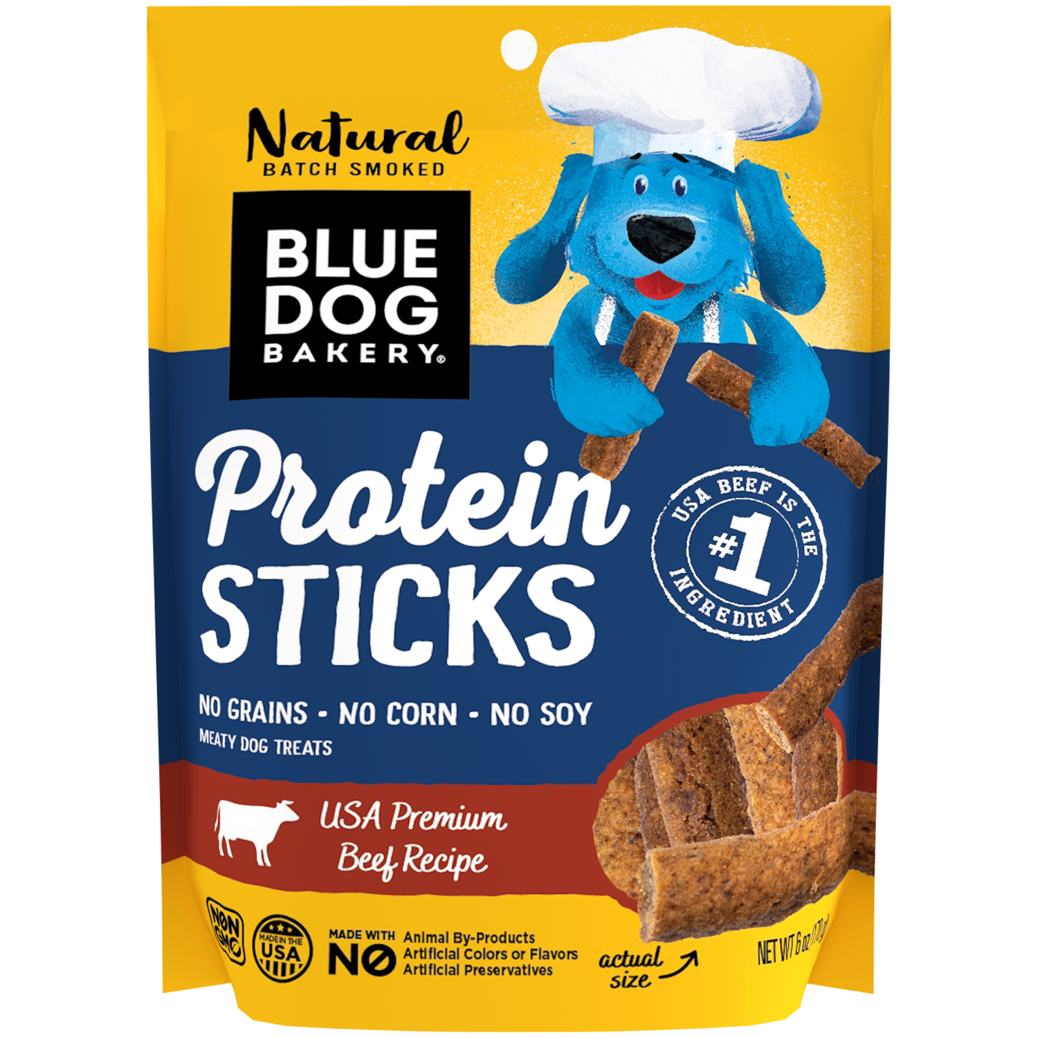 Blue Dog Bakery Protein Sticks Beef Dog Treats, 6-Oz Bag