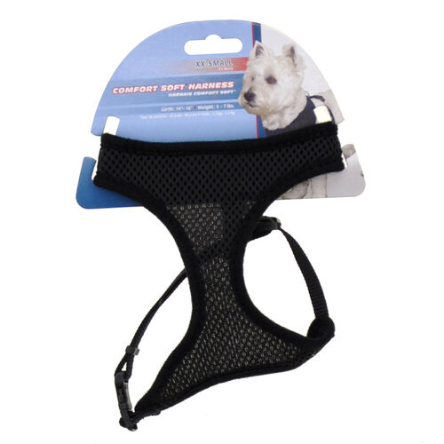 Comfort Soft Adjustable Dog Harness - Black