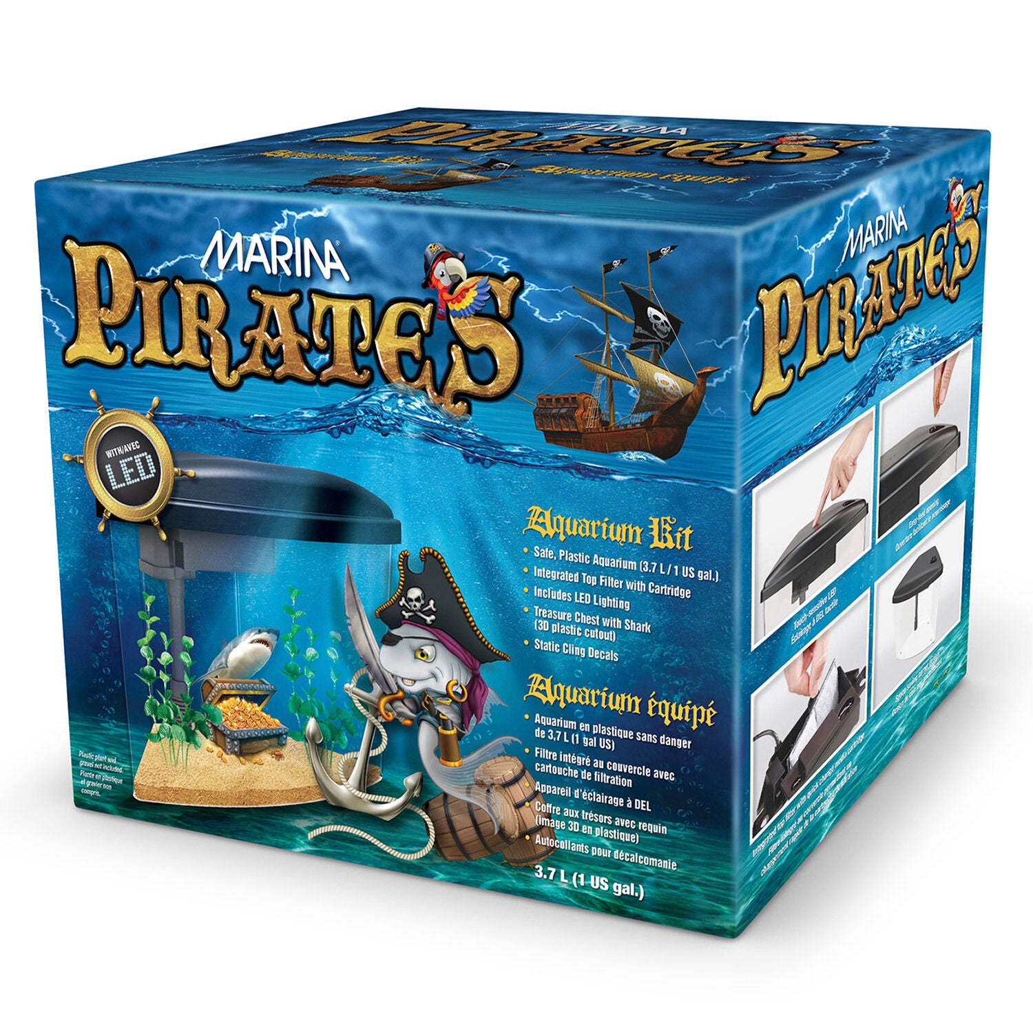 Pirate Aquarium Kit Black 1gal Pet Supermarket