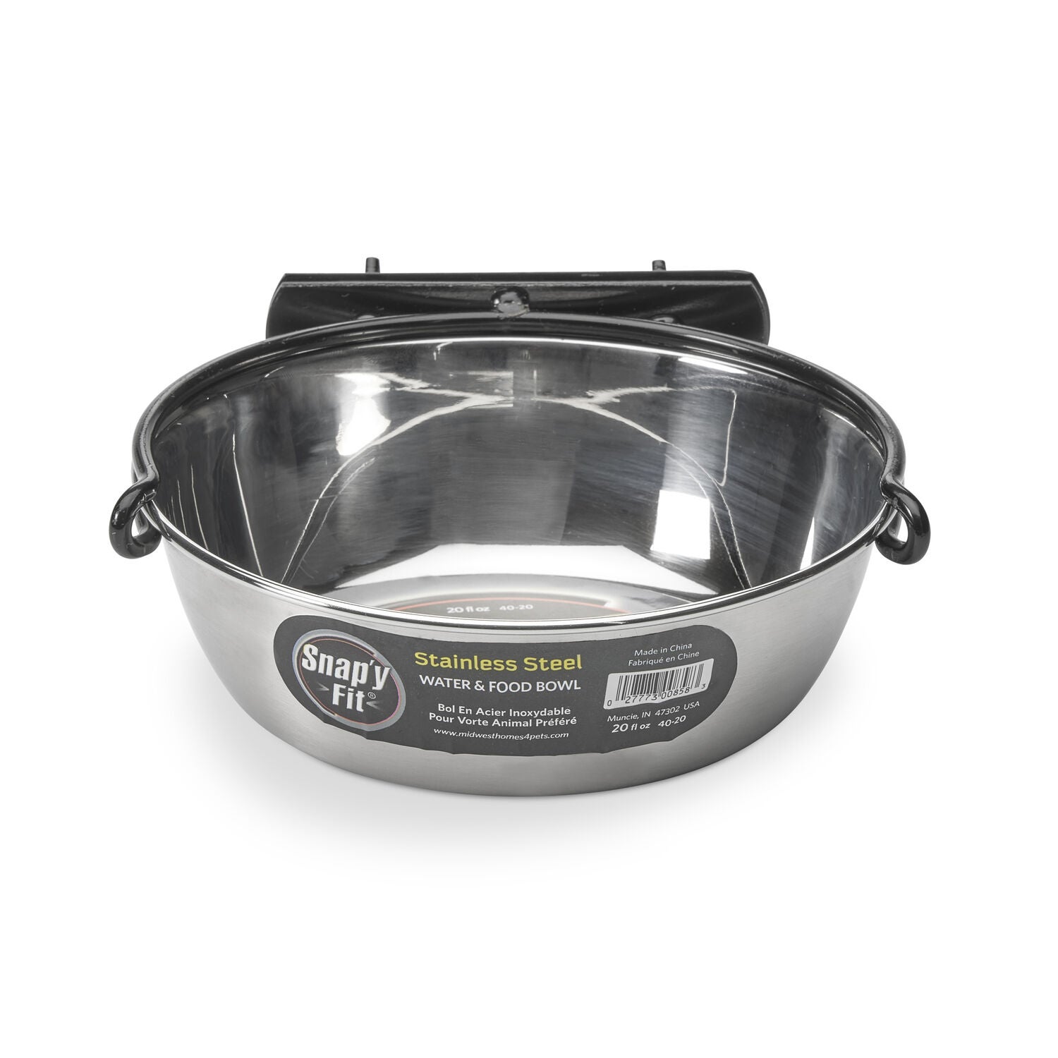 Midwest Snap'y Fit Stainless Steel Food & Water Bowl,10 Oz | Pet