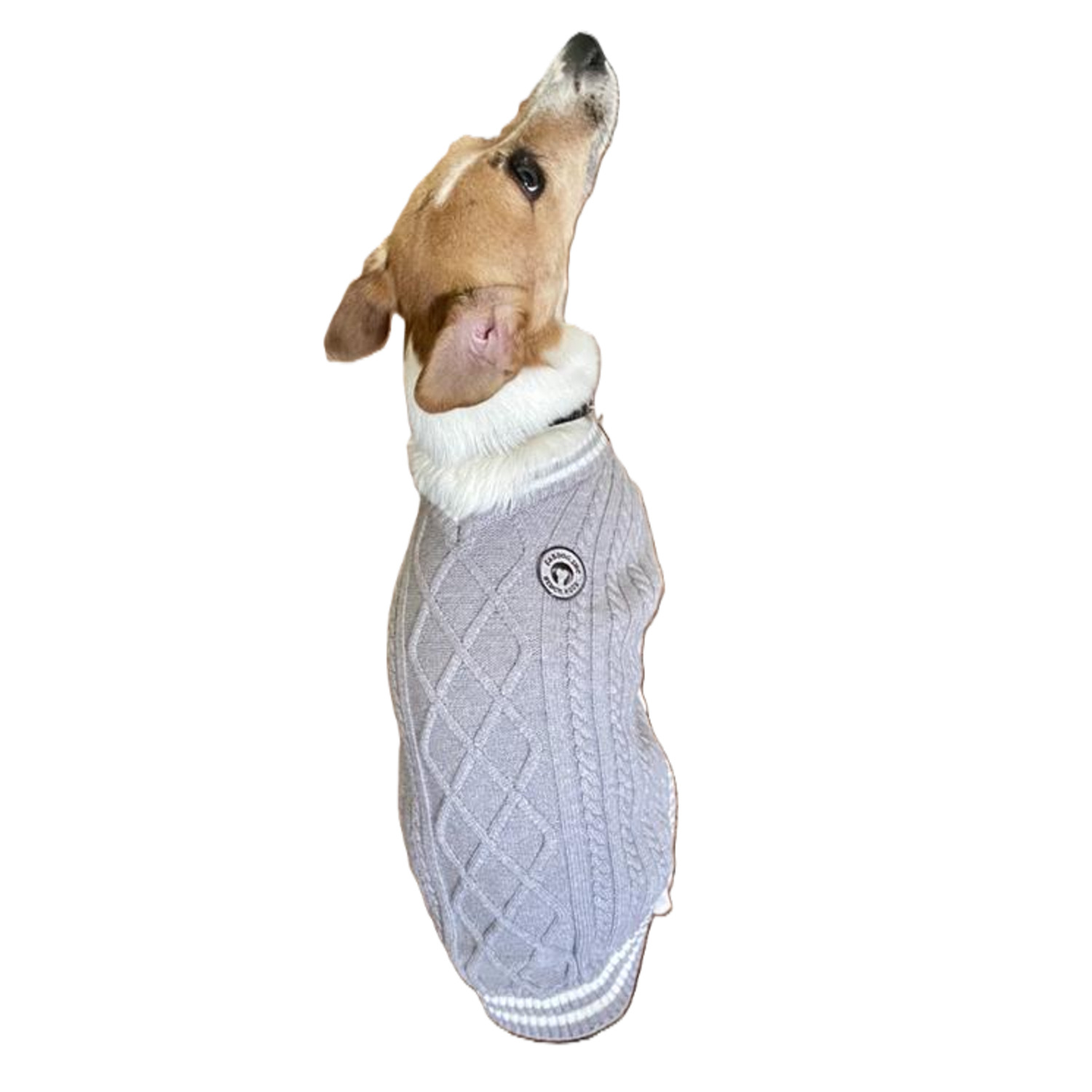 Fabdog Gray Preppy Dog Sweater Vest, Large
