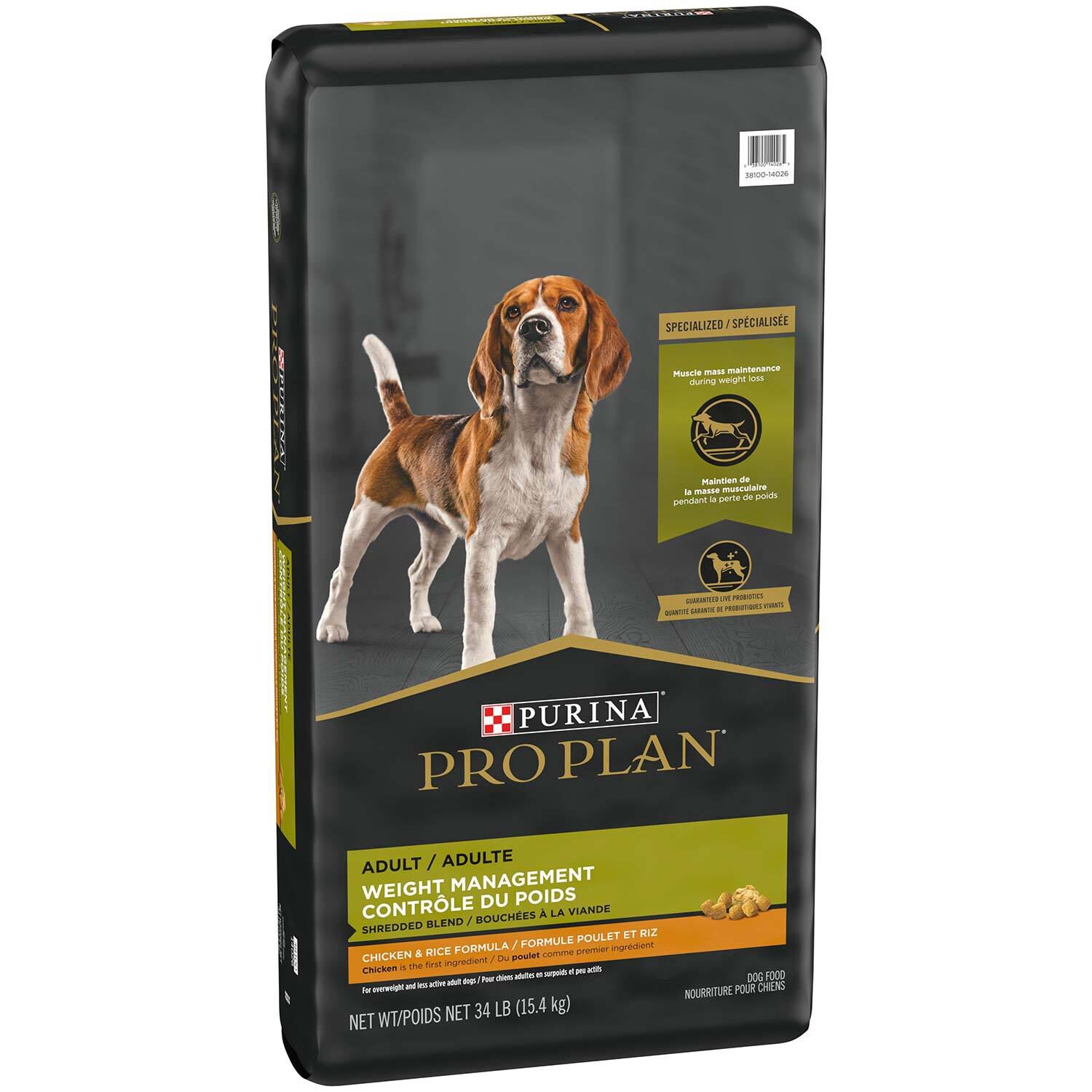 Purina Pro Plan Weight Management Shredded Blend Chicken & Rice Formula Dry Dog Food