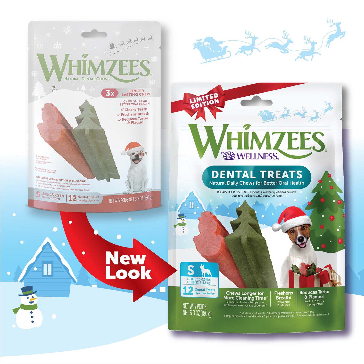 Whimzees Holiday Natural Grain Free Dental Chews Dog Treats For Small Dogs