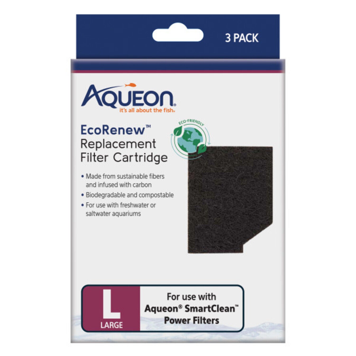 Aqueon&reg; Ecorenew&trade; Replacement Filter Cartridges For Aquariums, 3 Pack, Medium