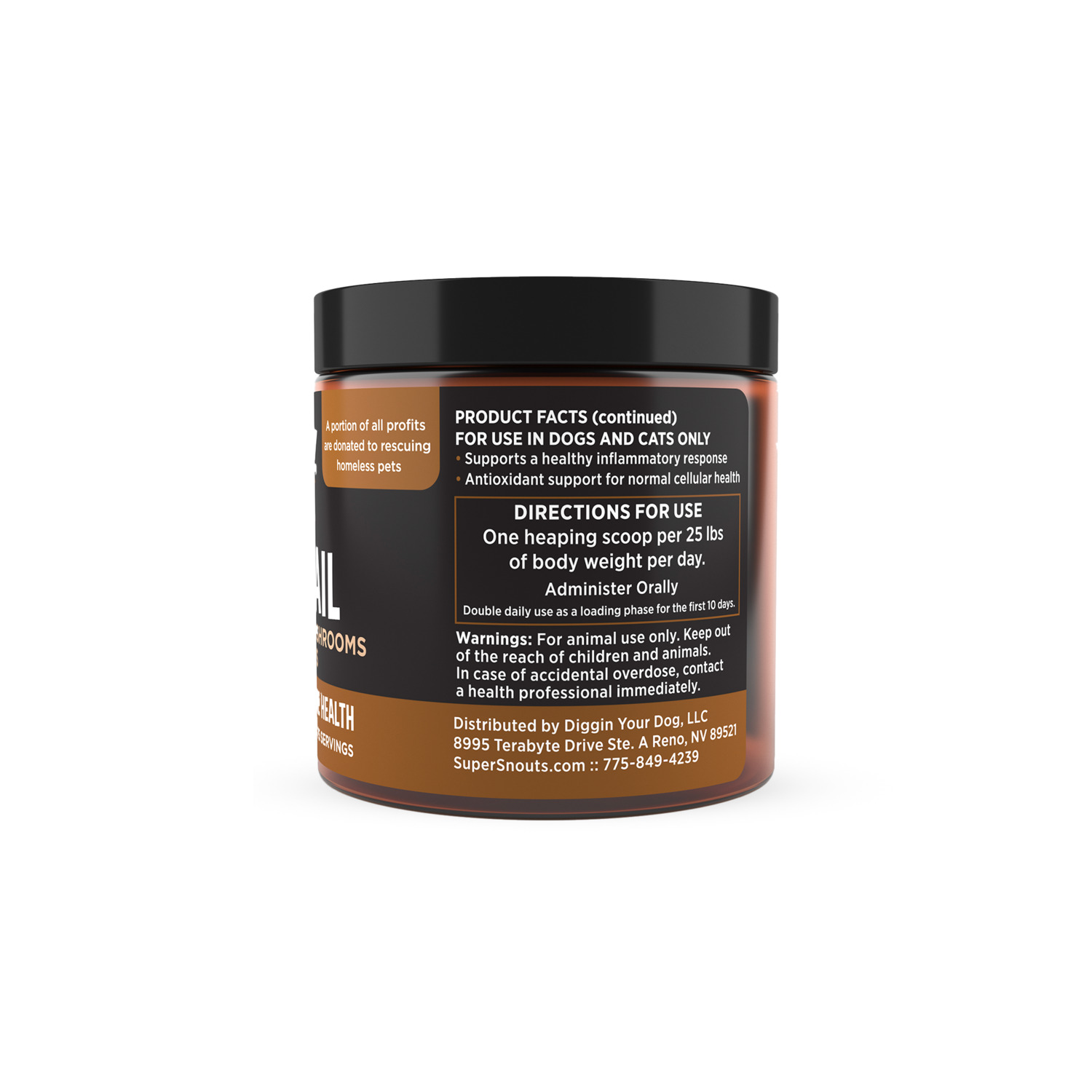 Super Snouts Turkey Tail Immunity Dog Supplement, 2.64-Oz