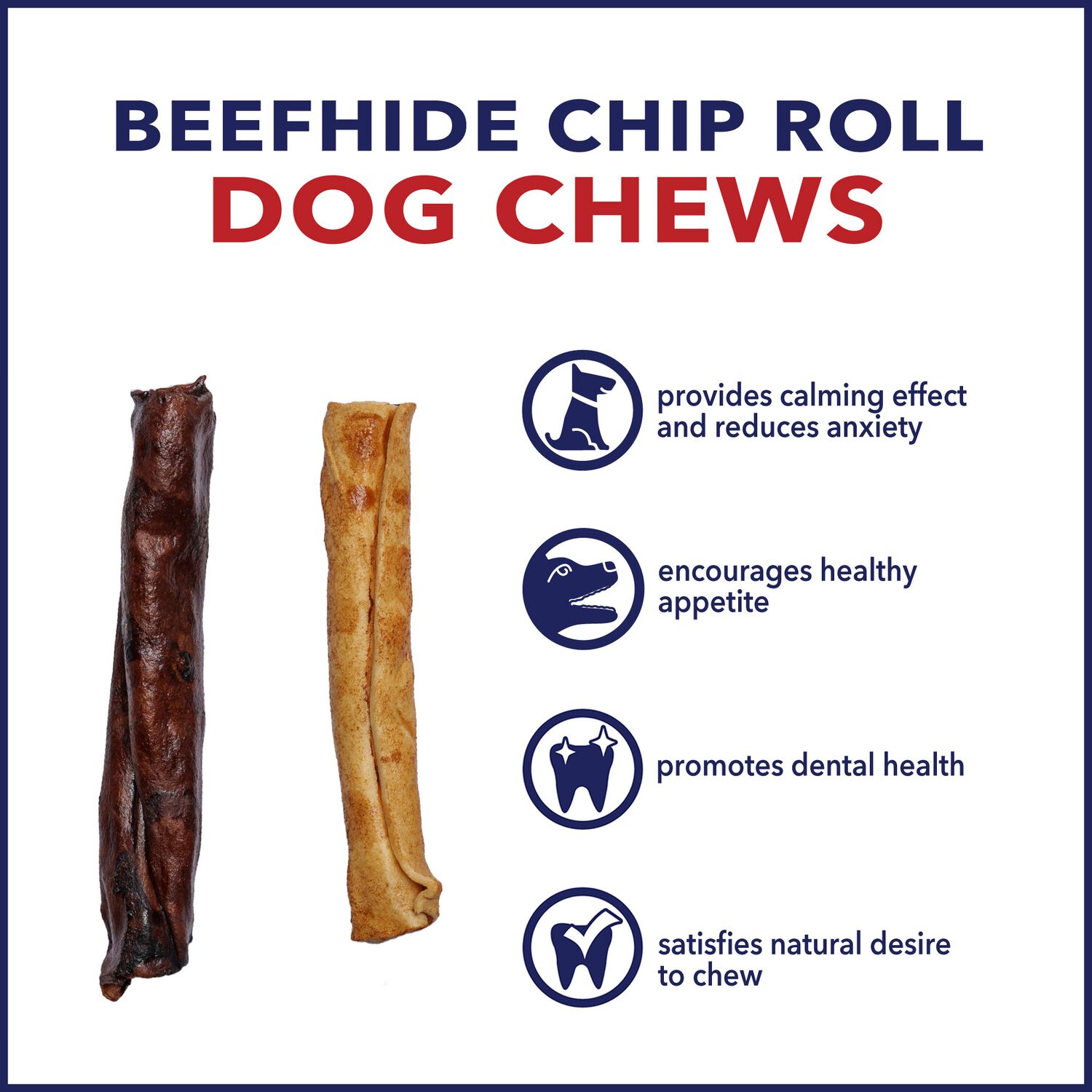 Pet Factory American Beefhide Beef & Chicken Rolls Dog Treats, 5" Pack Of 4