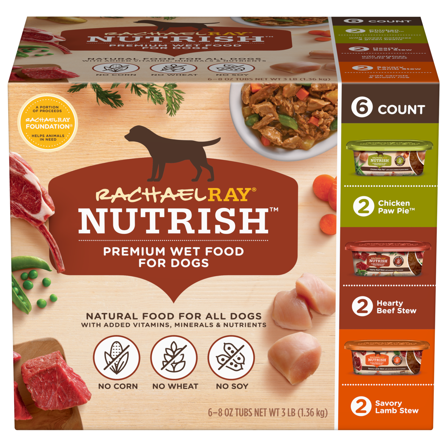 Rachael Ray&reg; Nutrish&trade; Savory Favorites Variety Pack Wet Dog Food, 8-Oz Pack Of 6