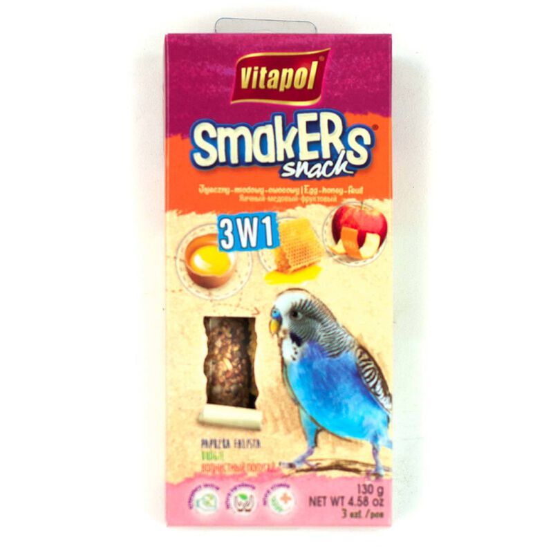 Vitapol  Smakers 3 In 1  Parakeet Sticks Bird Treat image number 1