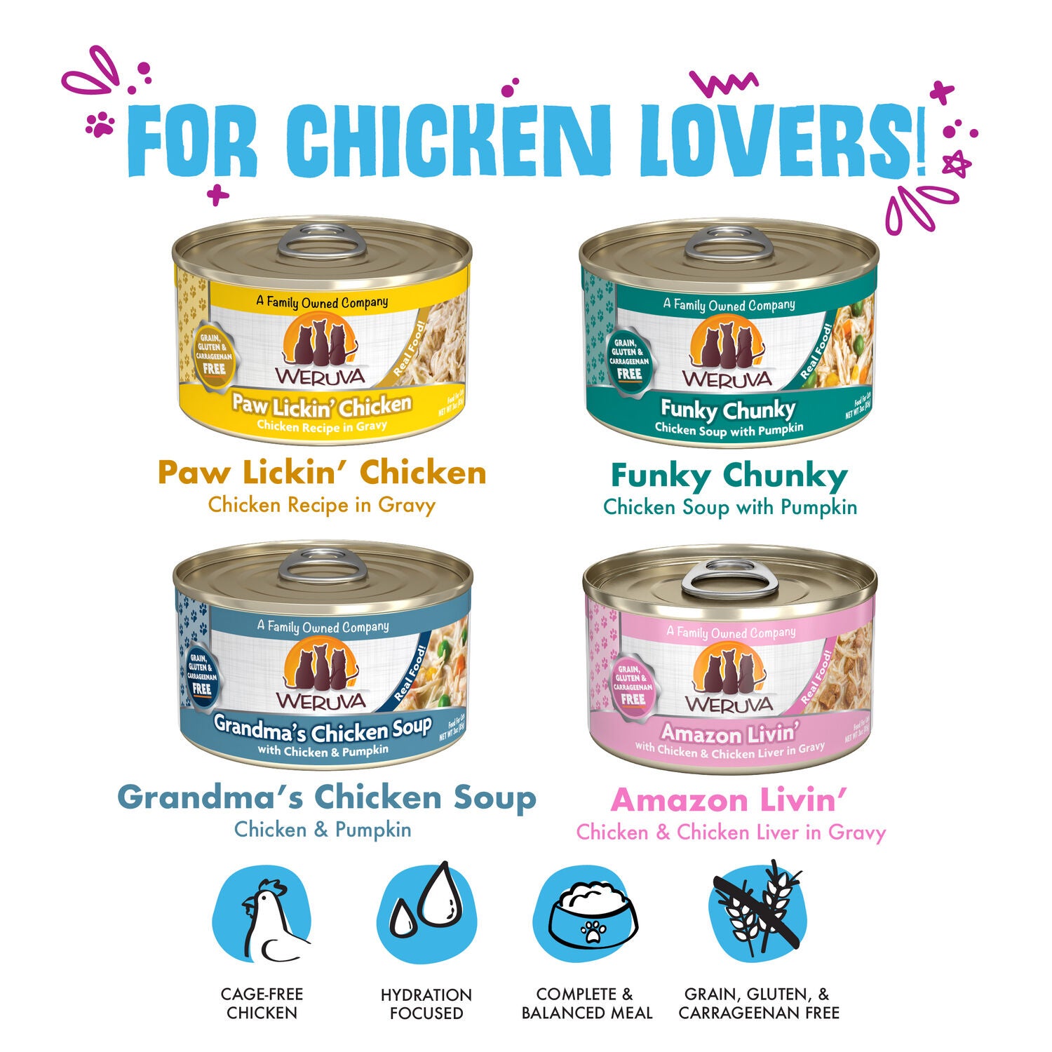 Weruva Classic Cat Meow You Doin'? Wet Cat Food Variety Pack, 3-Oz Can Pack Of 12
