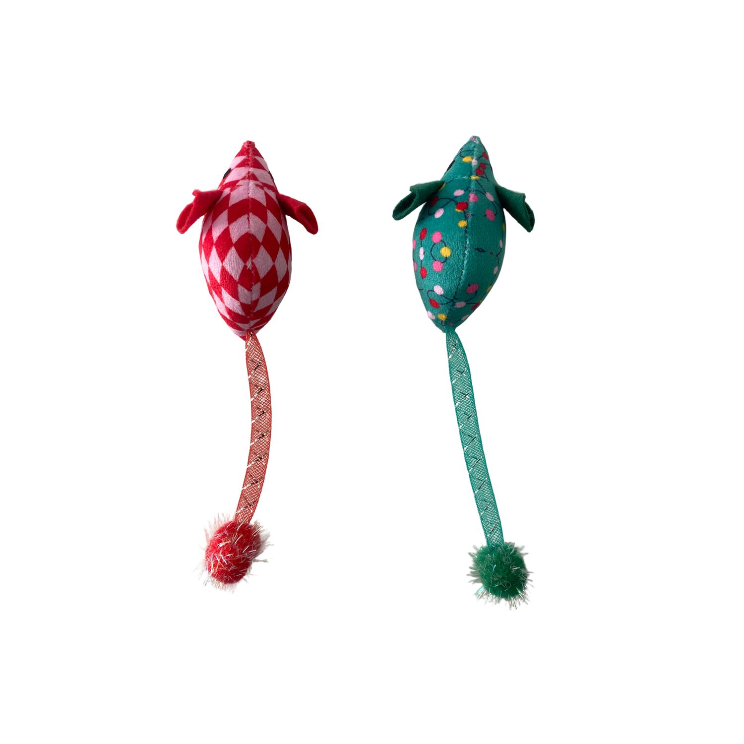 Aristopet Holiday Mouse Catnip Filled Plush Cat Toys, 2‑Pack