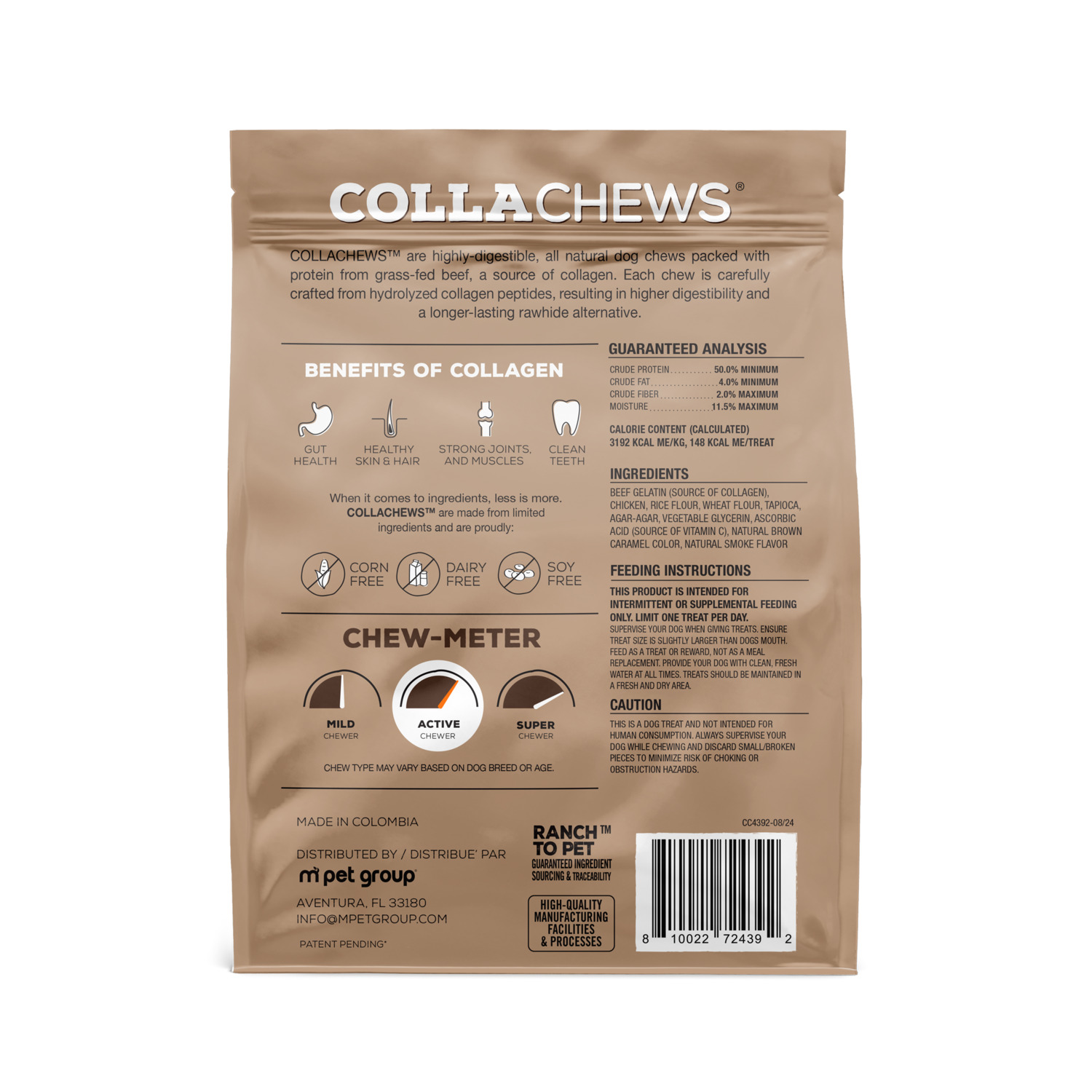 Collachews Collachips Rawhide Alternative Dog Treats, Zesty Chicken Flavor