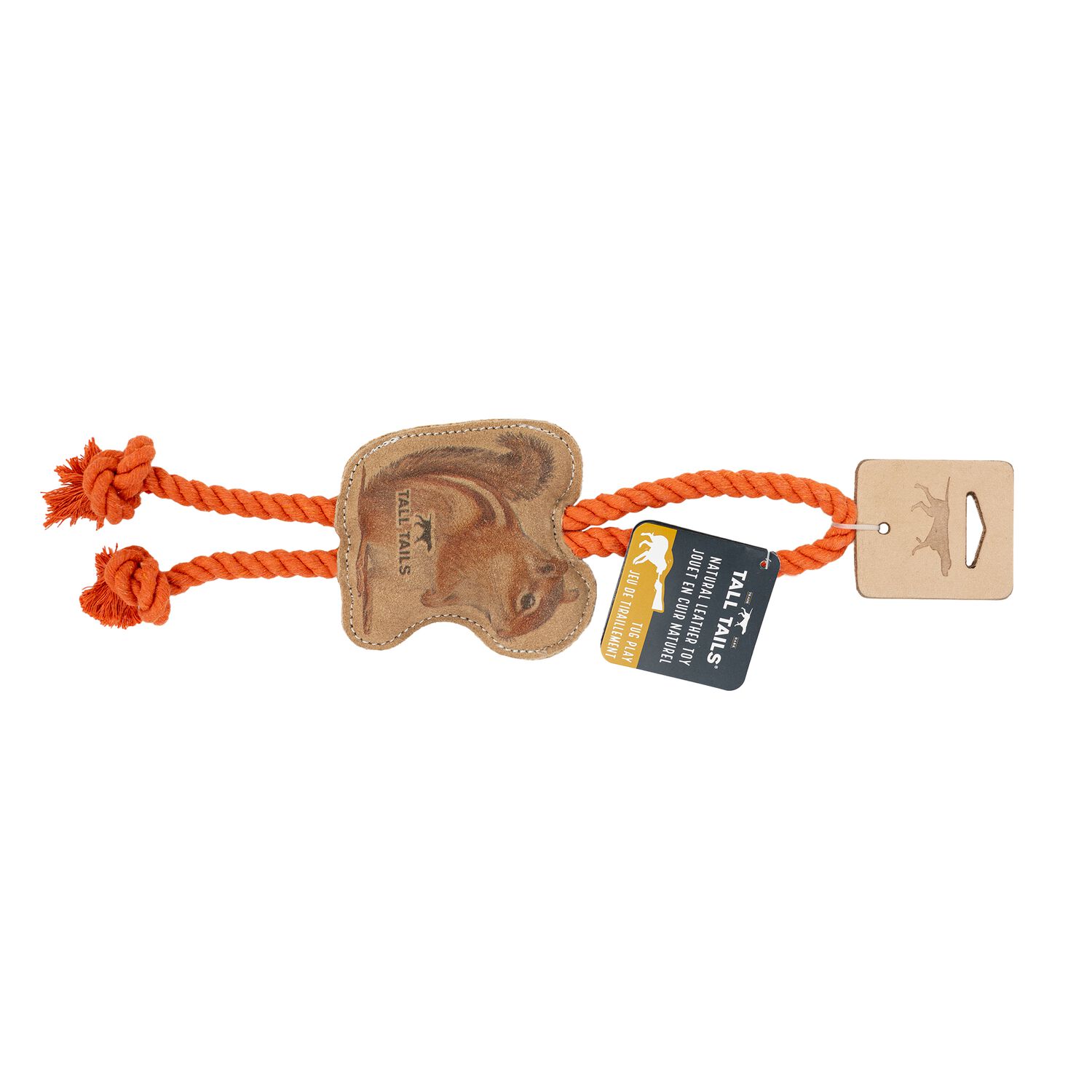 Tall Tails Natural Leather Chipmunk Tug Dog Toy, 12-Inch