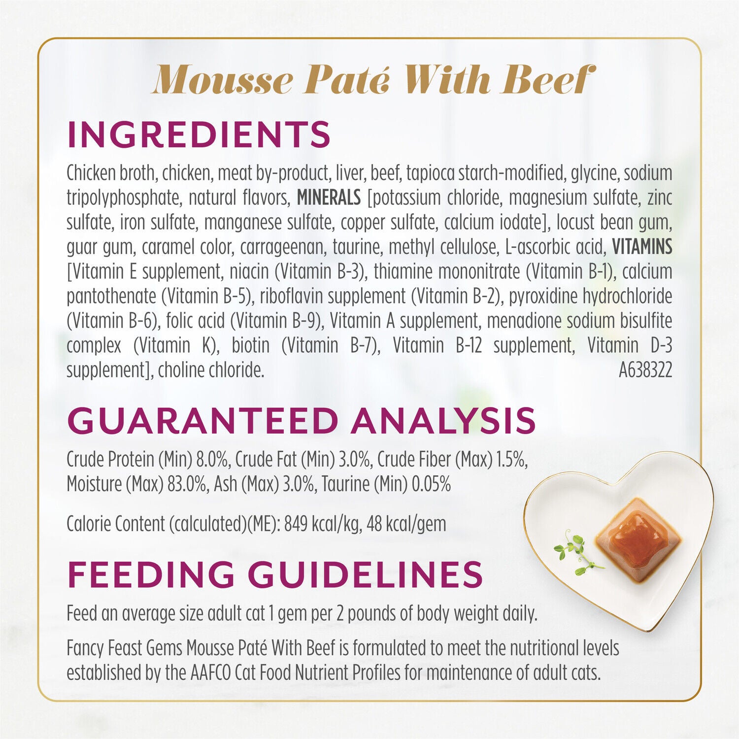 Fancy Feast Gems Pate Wet Cat Food Mousse Chicken Or Beef And A Halo Of Savory Gravy Variety Pack,&nbsp;2-Ounce Tub 16-Pack