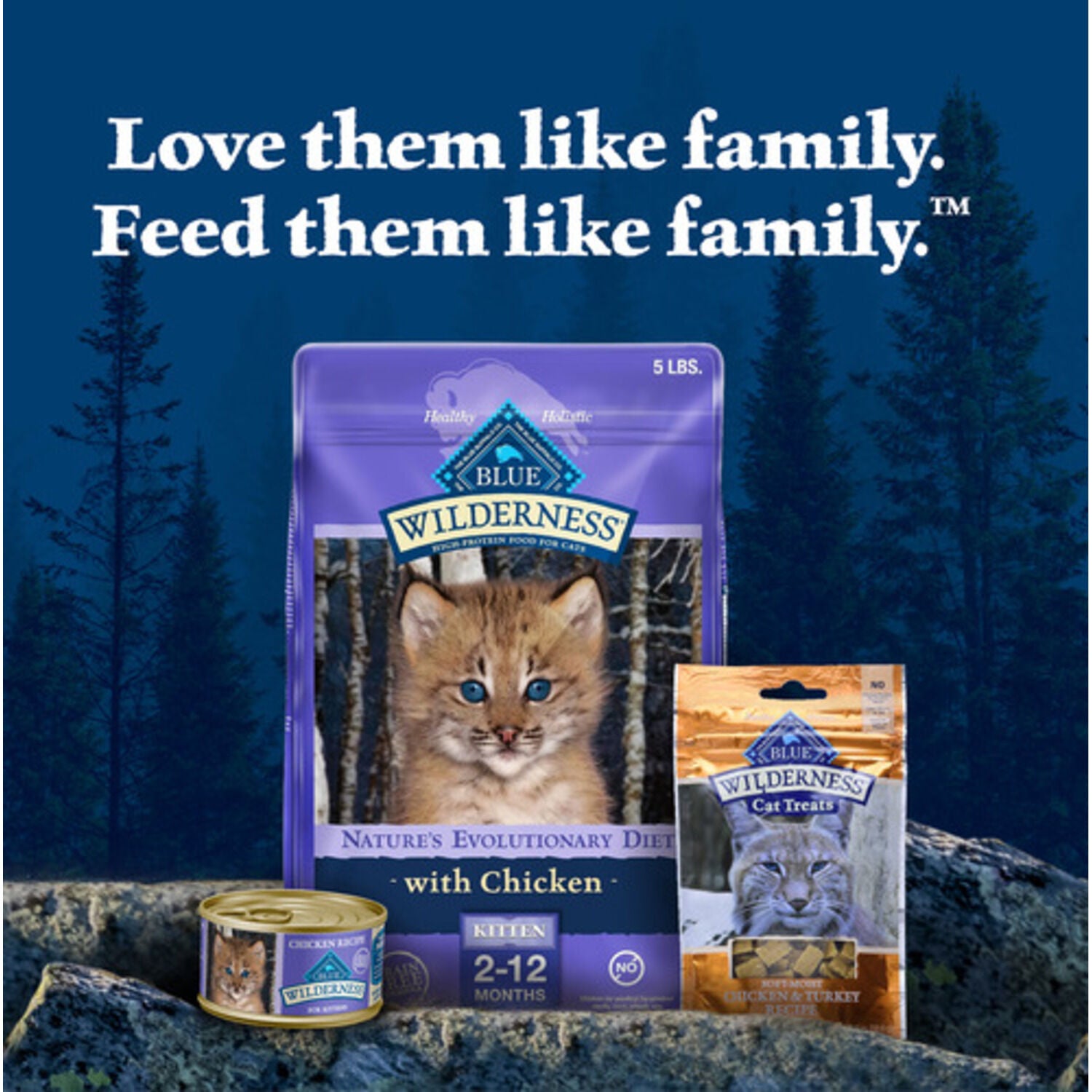 Blue Buffalo Wilderness Kitten Chicken & Salmon Pate Wet Cat Food, Variety Pack, 3-Oz - 6 Pack