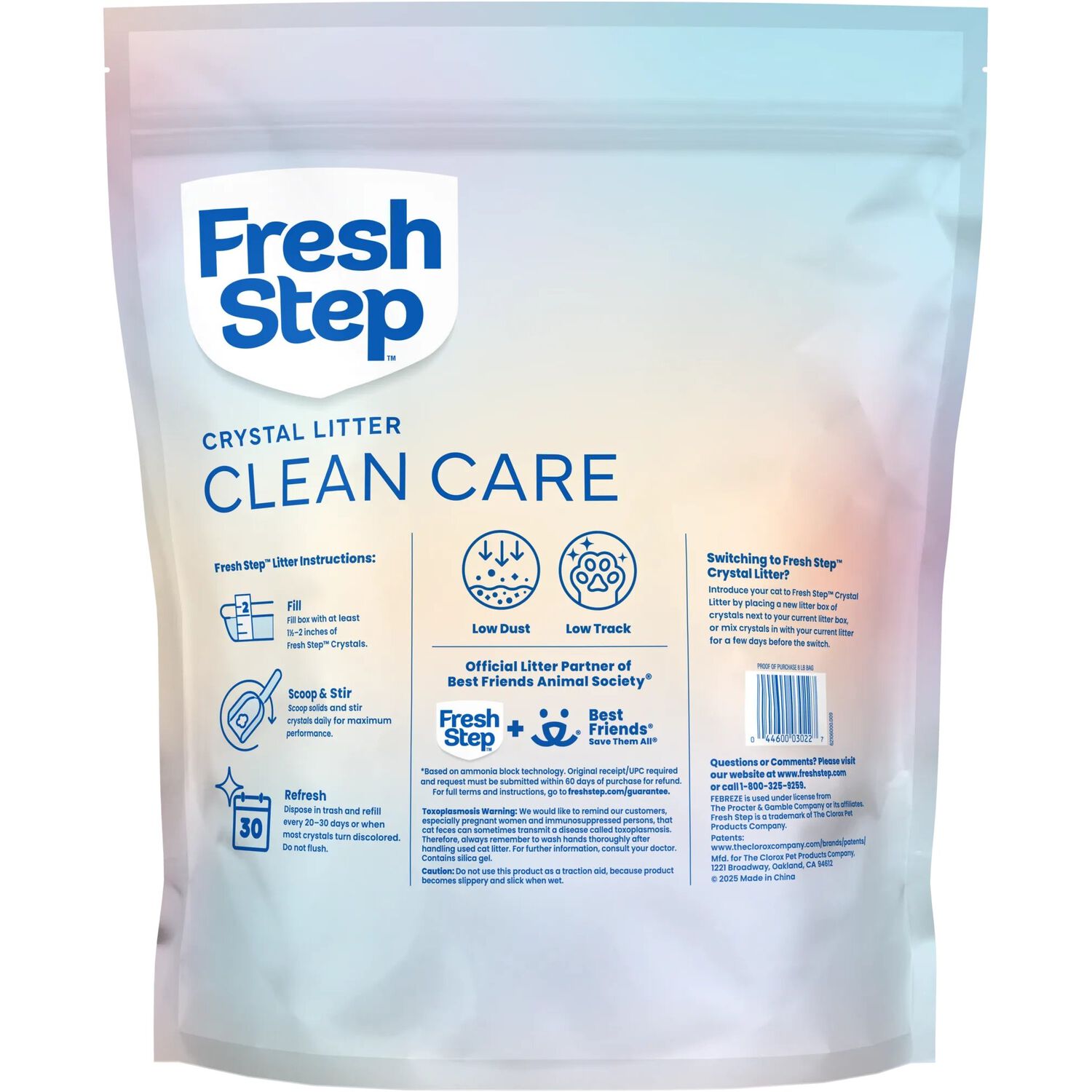 Fresh Step Crystals Premium Scented Low-Dust Lightweight Cat Litter - 8-Lb Bag