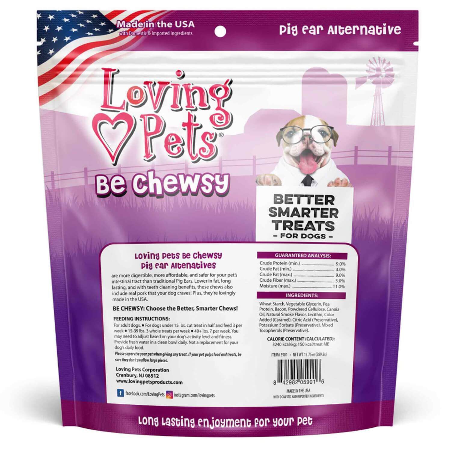 Loving Pets Be Chewsy Pig Ear Alternative Chews Dog Treats
