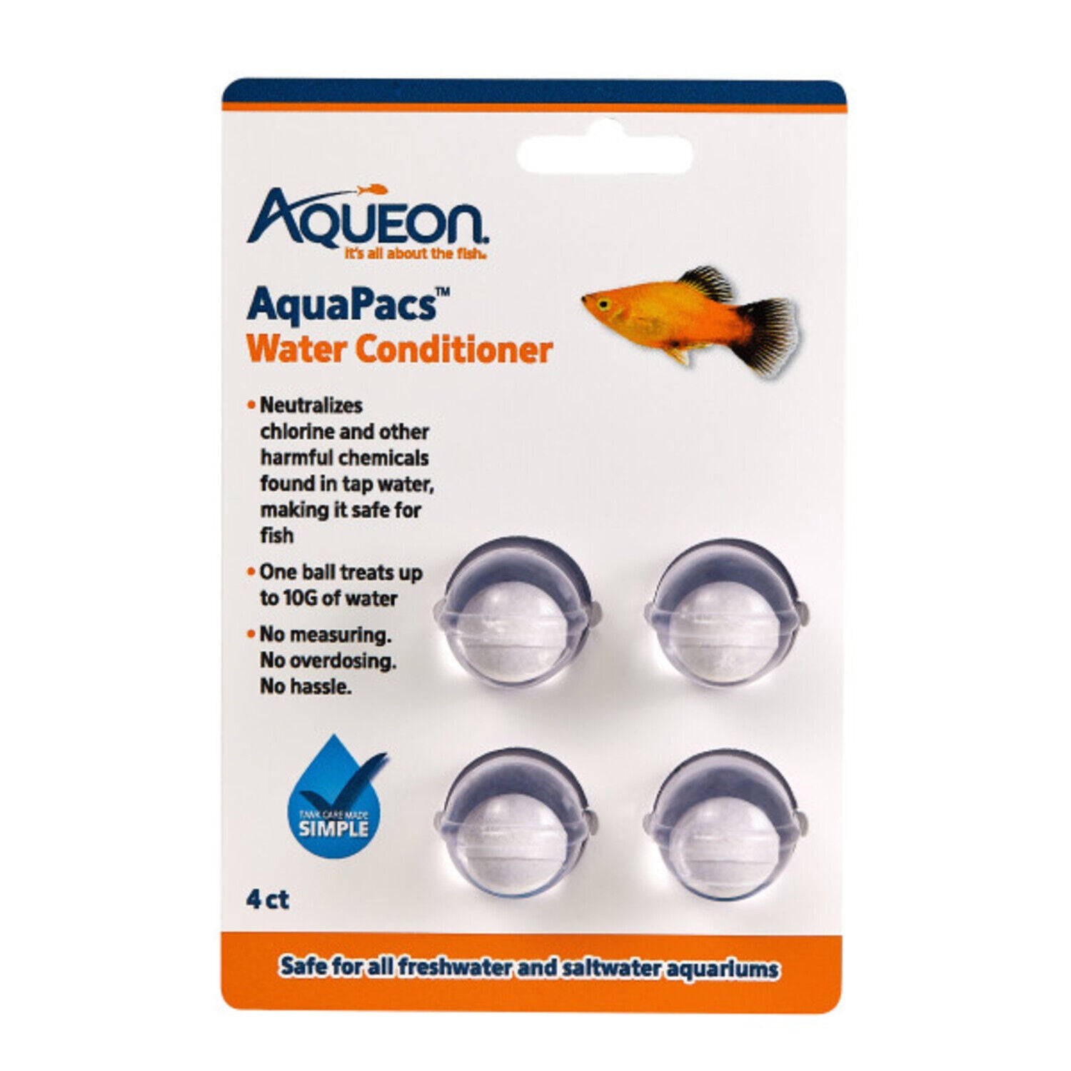 Aqueon Aquapacs Water Conditioner, 10 Gallon - 4 Pack