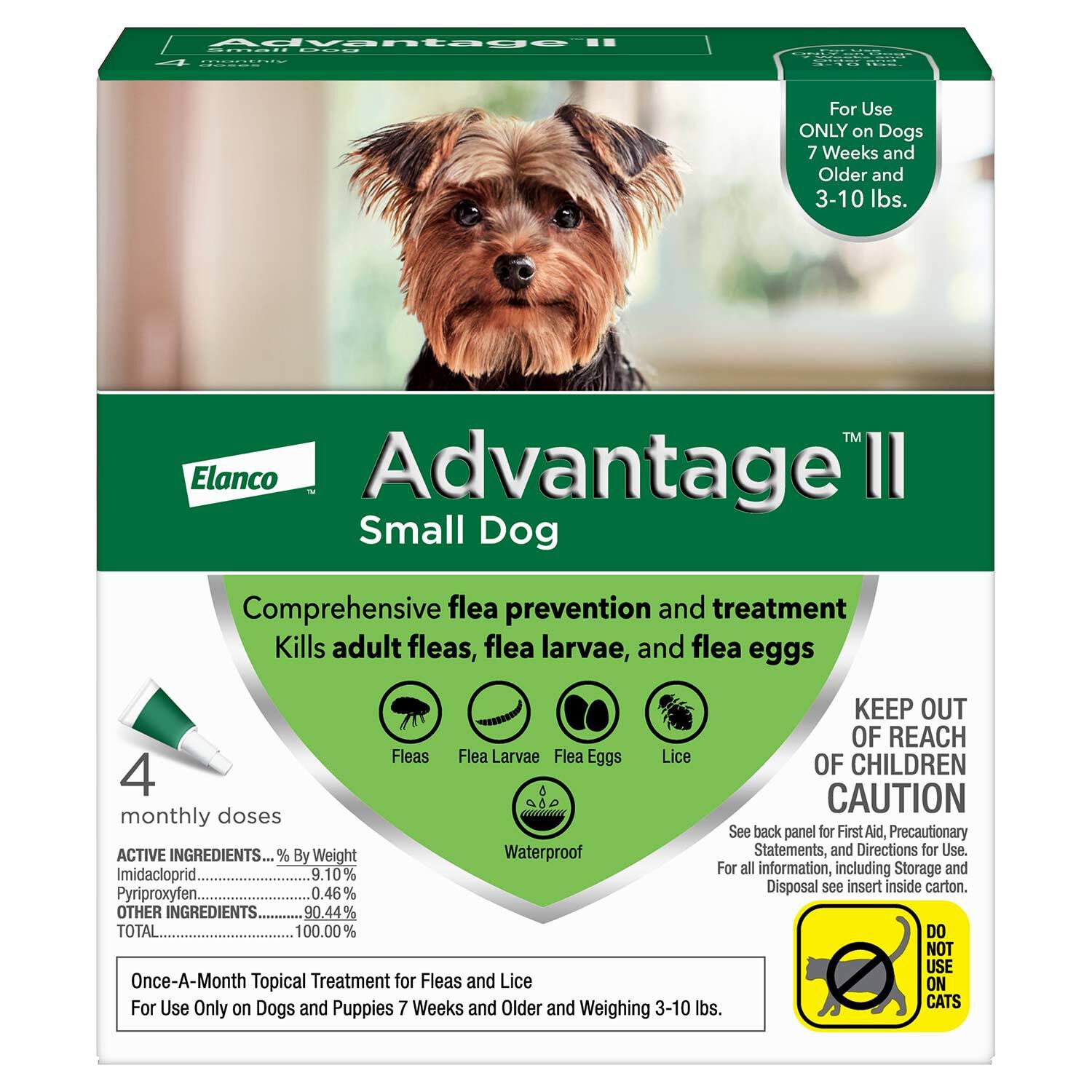 Advantage Ii Flea Treatment For Dogs, 3-10 Lbs
