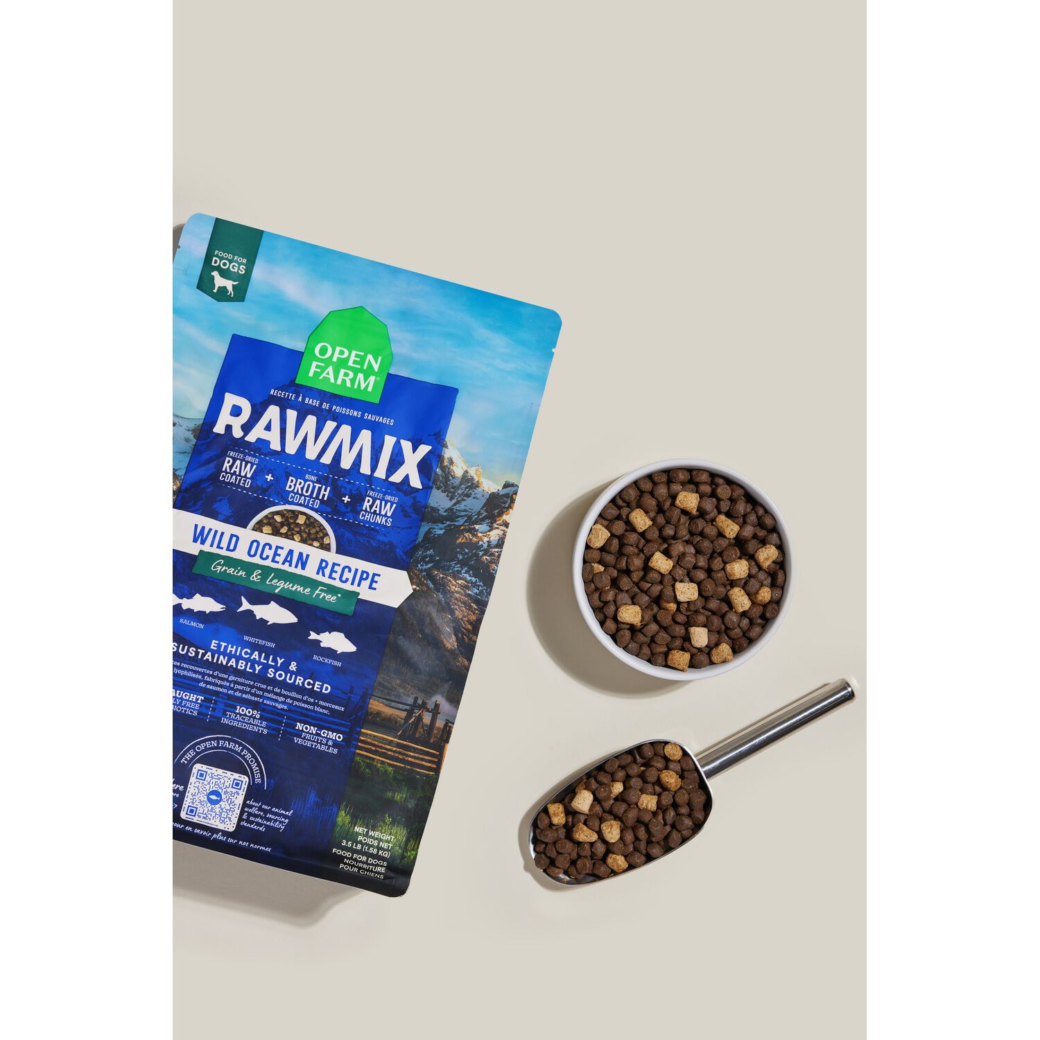 Open Farm Rawmix Wild Ocean Grain Free Dry Dog Food With Freeze-Dried Raw Chunks, 3.5Lb