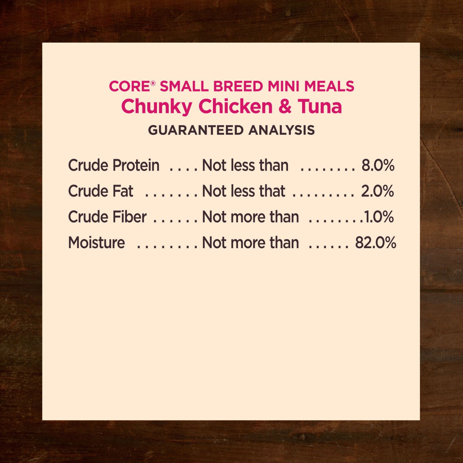Wellness Core Natural Grain-Free Small Breed Mini Meals Wet Dog Food, Chunky Chicken & Tuna Dinner In Gravy, 3-Ounce Pouch