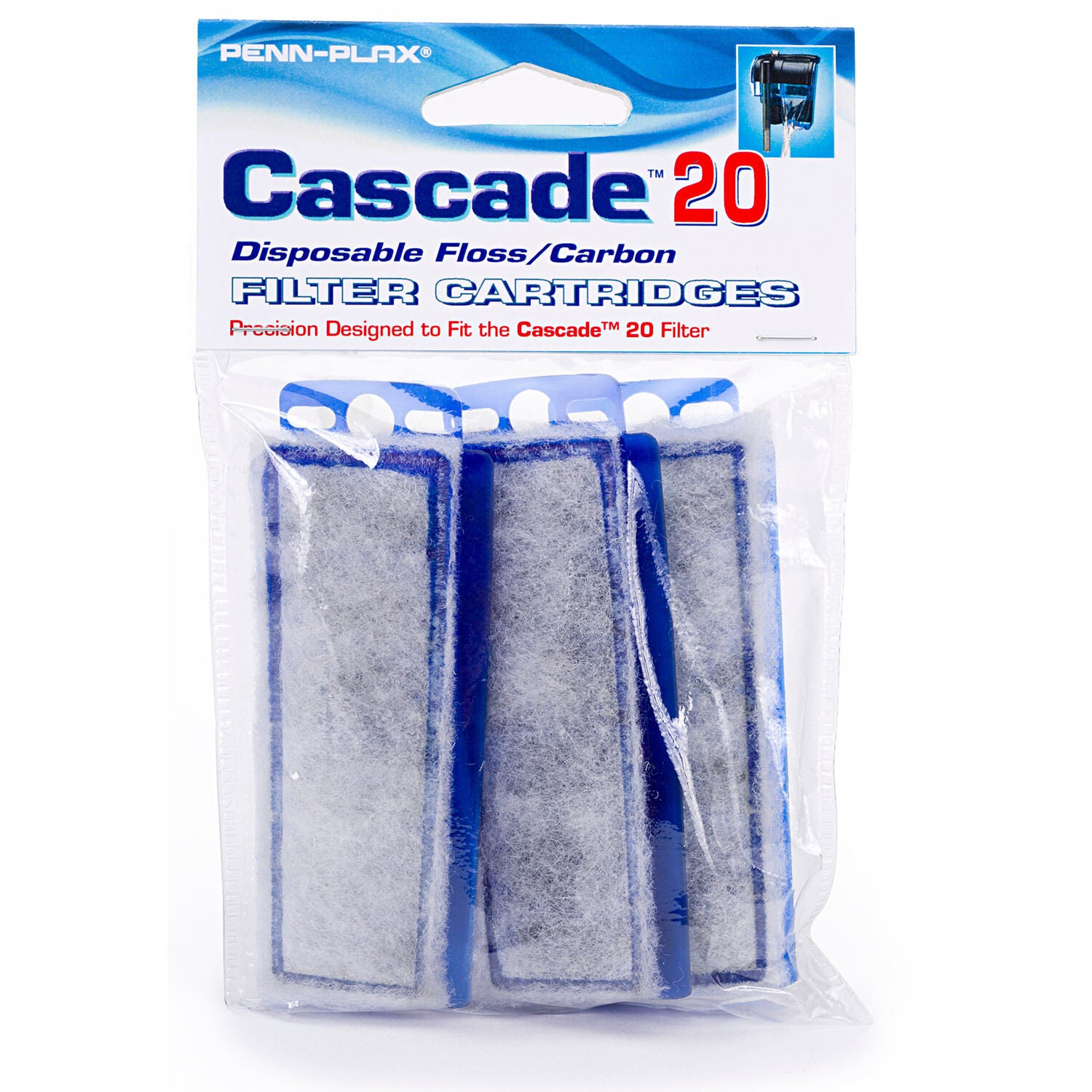 Penn-Plax Cascade 20 Disposable Floss/Carbon Filter Cartridges
