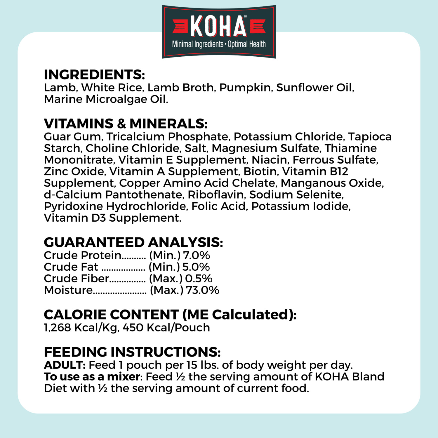 Koha Limited Ingredient Lamb Bland Diet Wet Dog Food, 12.5-Oz