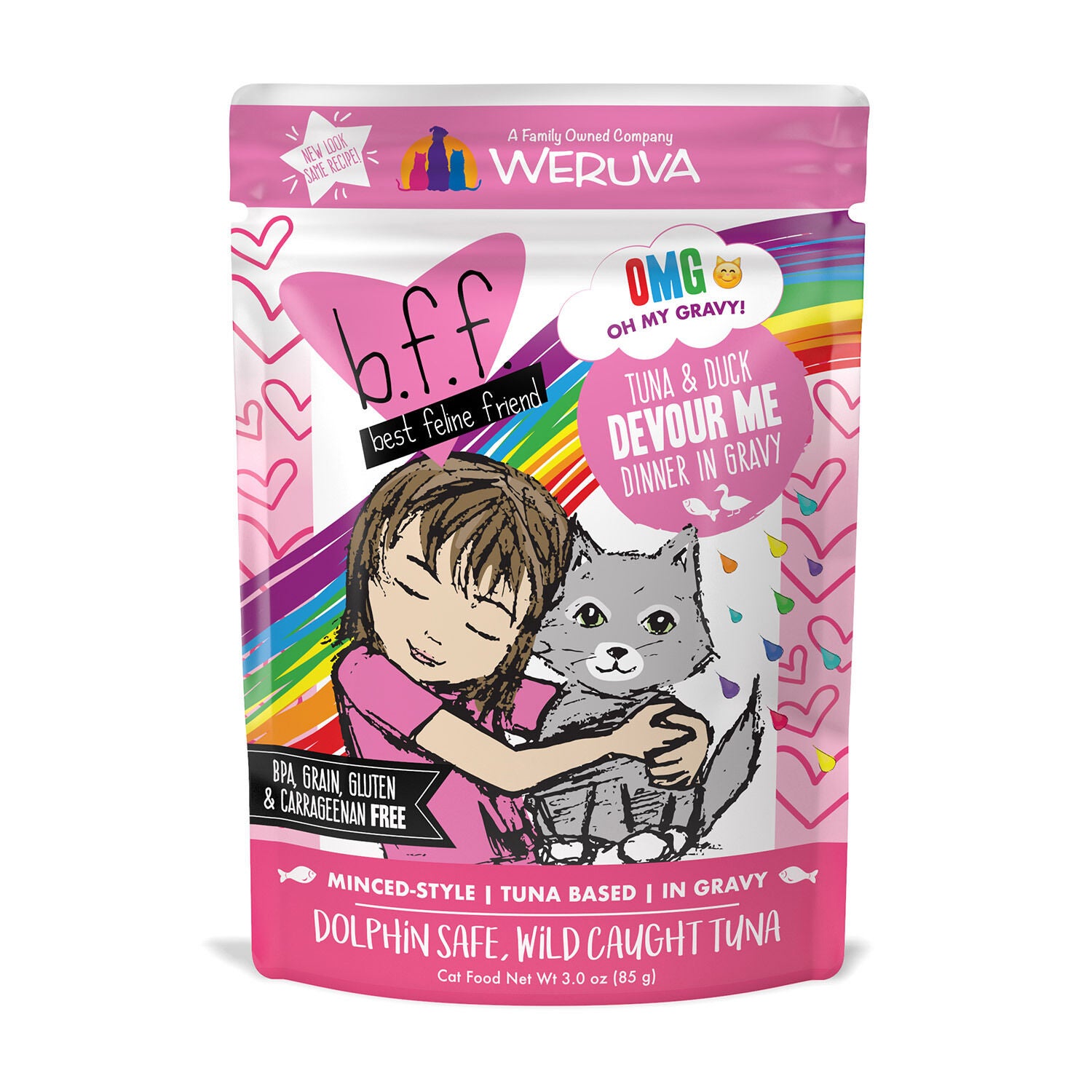 Weruva B.F.F. Omg - Best Feline Friend Oh My Gravy!, Tuna & Duck Devour Me With Tuna & Duck In Gravy Wet Cat Food By