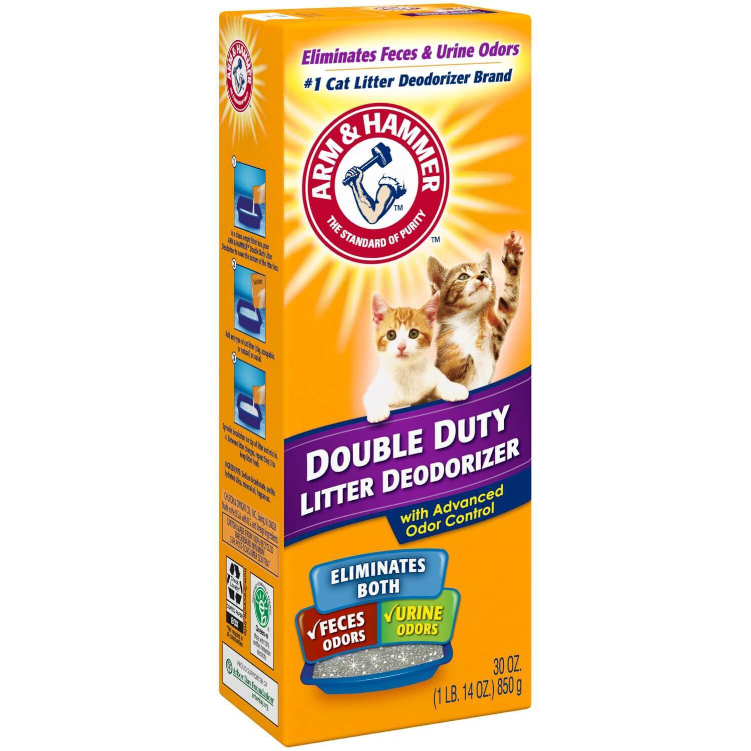 Arm & Hammer Double Duty Cat Litter Box Deodorizer, 30-Oz