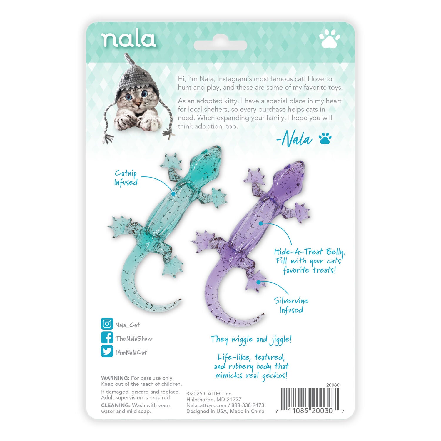 Nala Goofy Geckos Catnip Infused Interactive Teaser Cat Toy