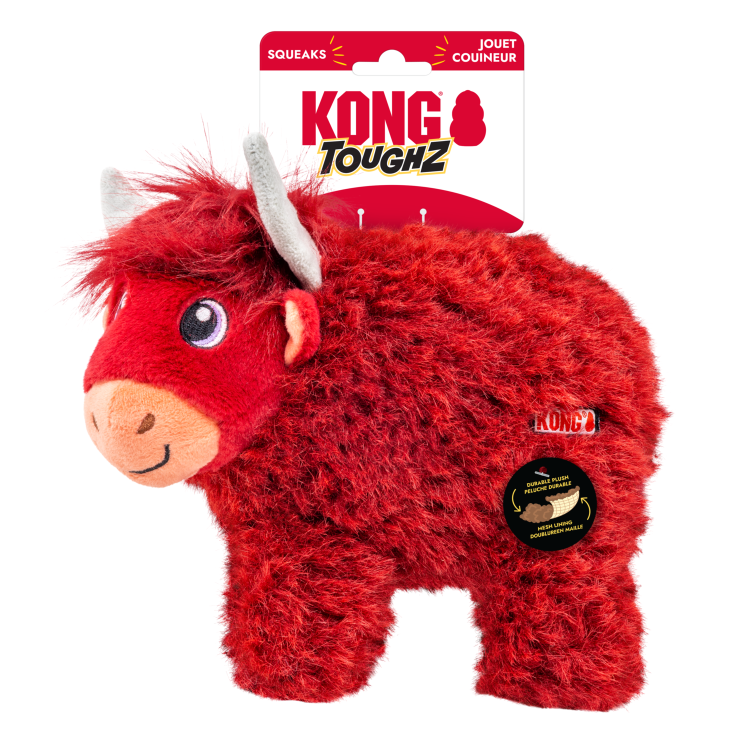Kong Toughz Highland Cow Tough & Durable Dog Toy, 1 Each