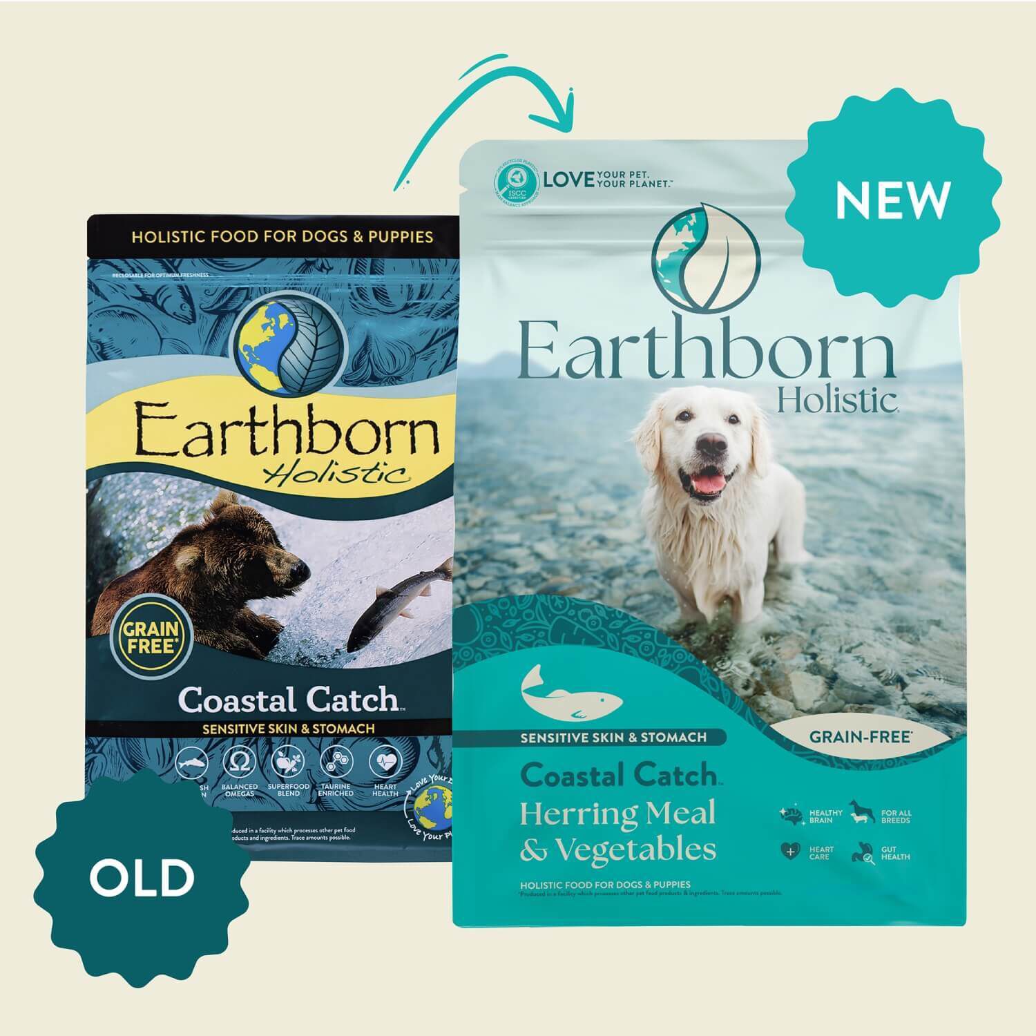 Earthborn Holistic Coastal Catch Grain-Free Dry Dog Food Herring Meal & Vegetables 25-Lb Bag