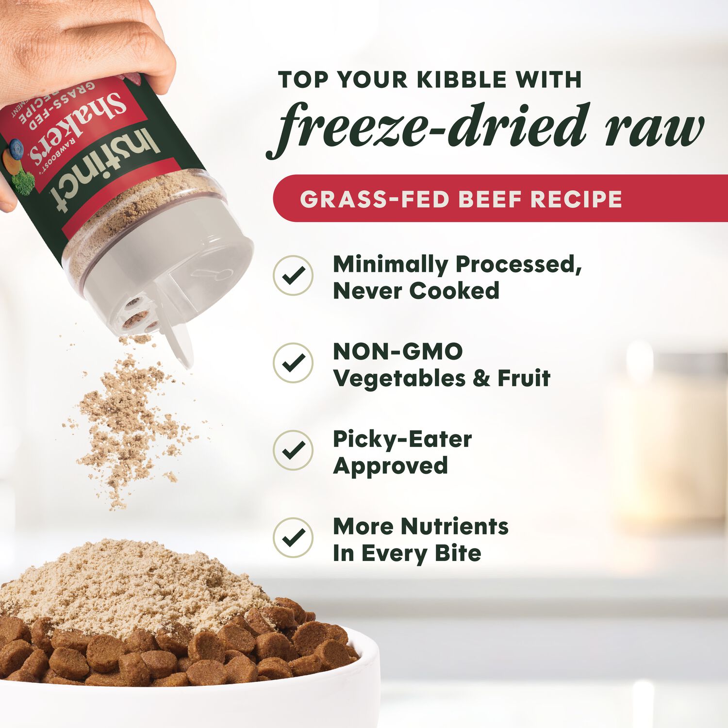 Instinct Raw Boost Shakers Freeze-Dried Beef Dog Food Topper, 5.5-Oz