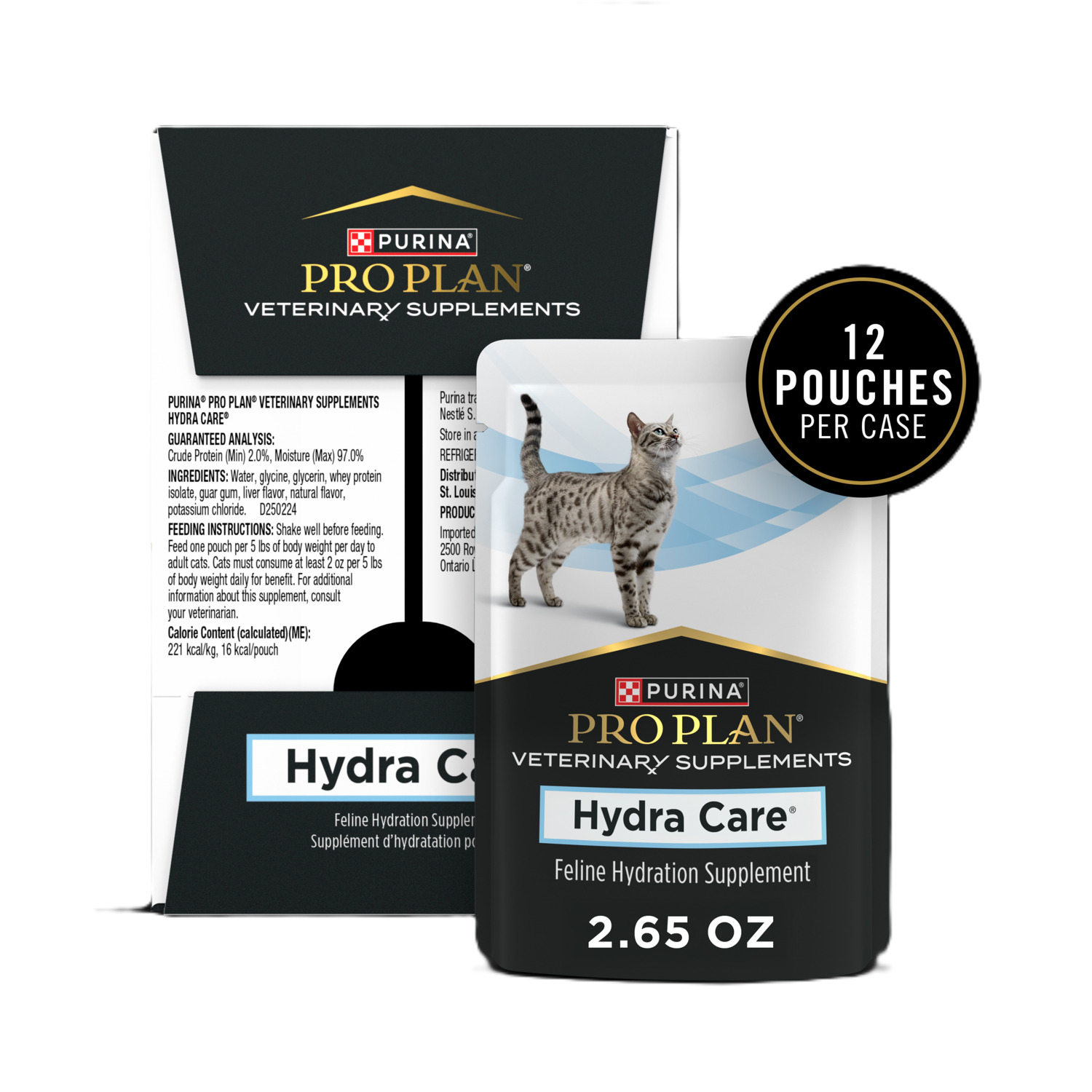Purina Pro Plan Veterinary Supplements Hydra Care Cat Supplements, 2.65-Oz Pouches Pack Of 12