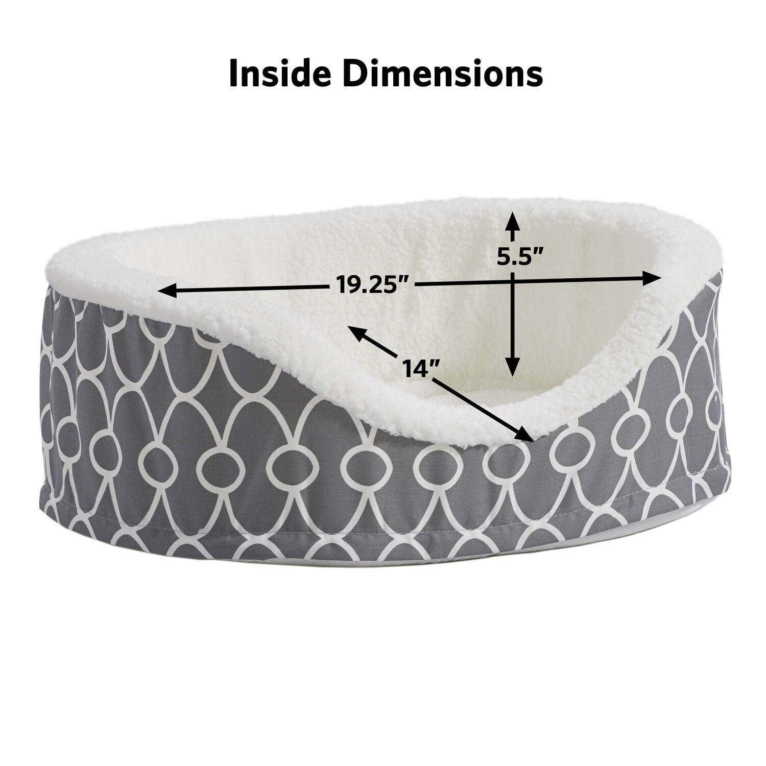 Midwest Quiettime Orthopedic Nesting Dog Bed, Grey Geo Print, 29"