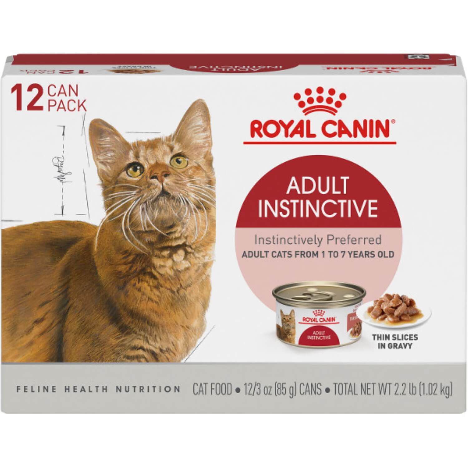 Royal Canin Feline Health Nutrition&trade; Adult Instinctive Thin Slices In Gravy Wet Cat Food, 3-Oz Pack Of 12